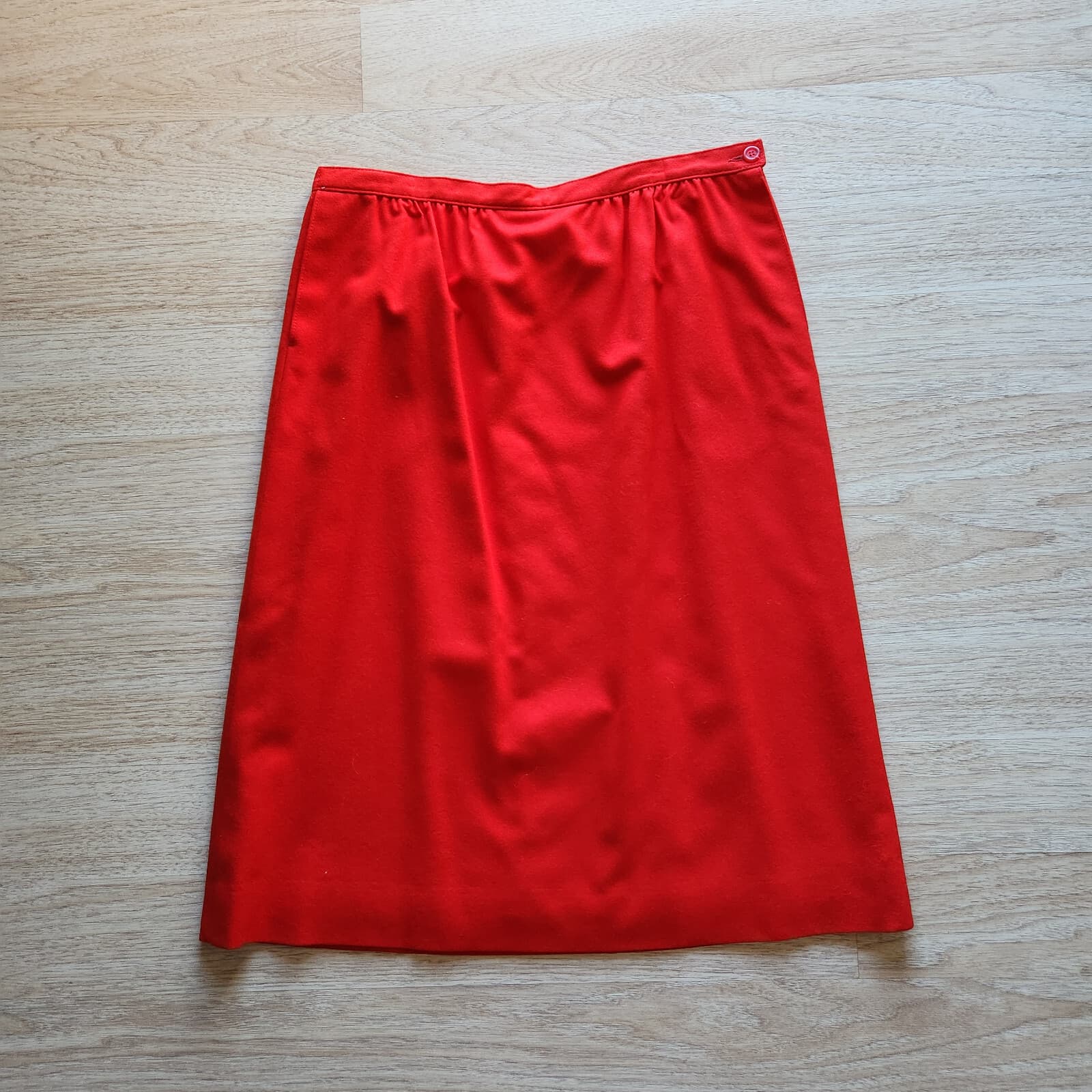 Vintage Pendleton 100% Virgin Wool Pencil Skirt Pocket Lined Solid Red Womens 16