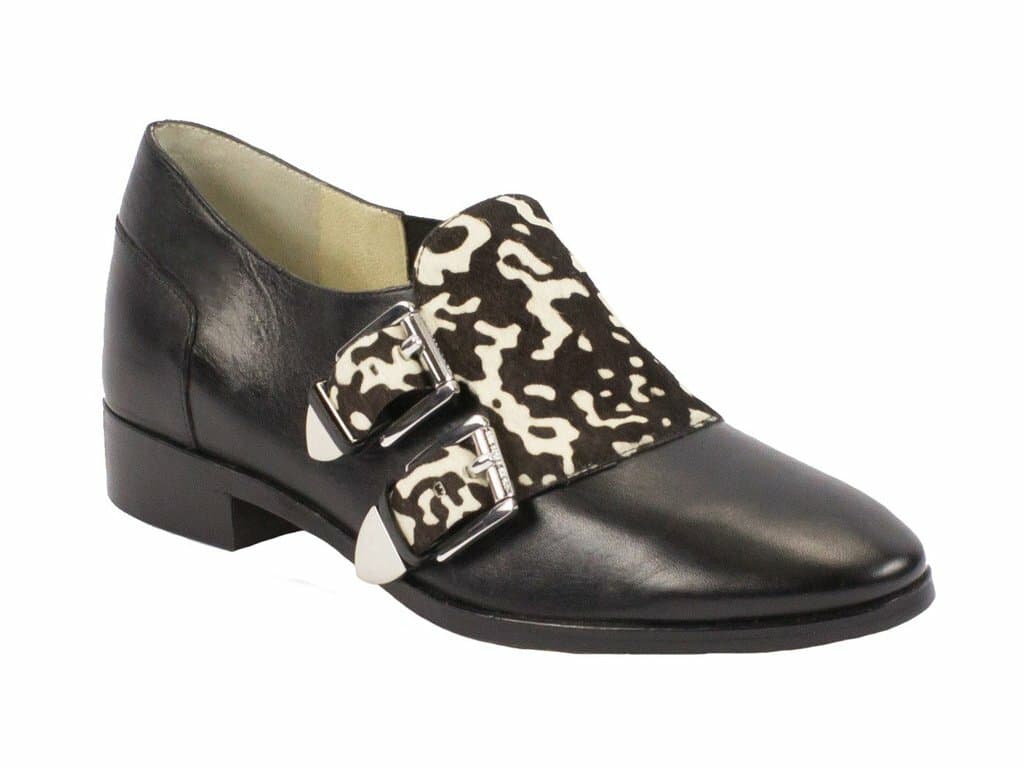 Michael Kors Saylor Dyed Cow Hair Calf Black Leather Slip On Shoes Loafer US8.5M
