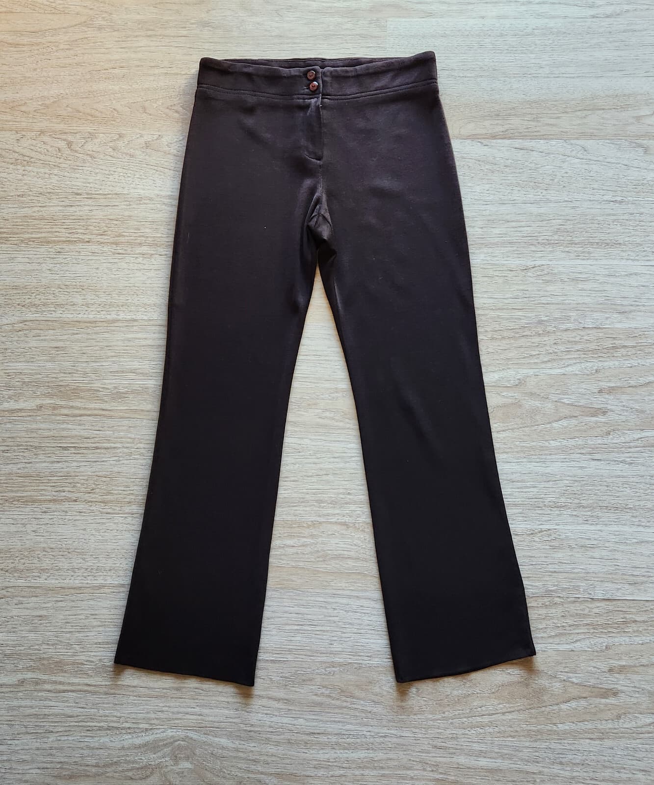 Exclusively Misook Straight Leg Pants Zip Stretch Knit Acrylic Brown Women's 8P