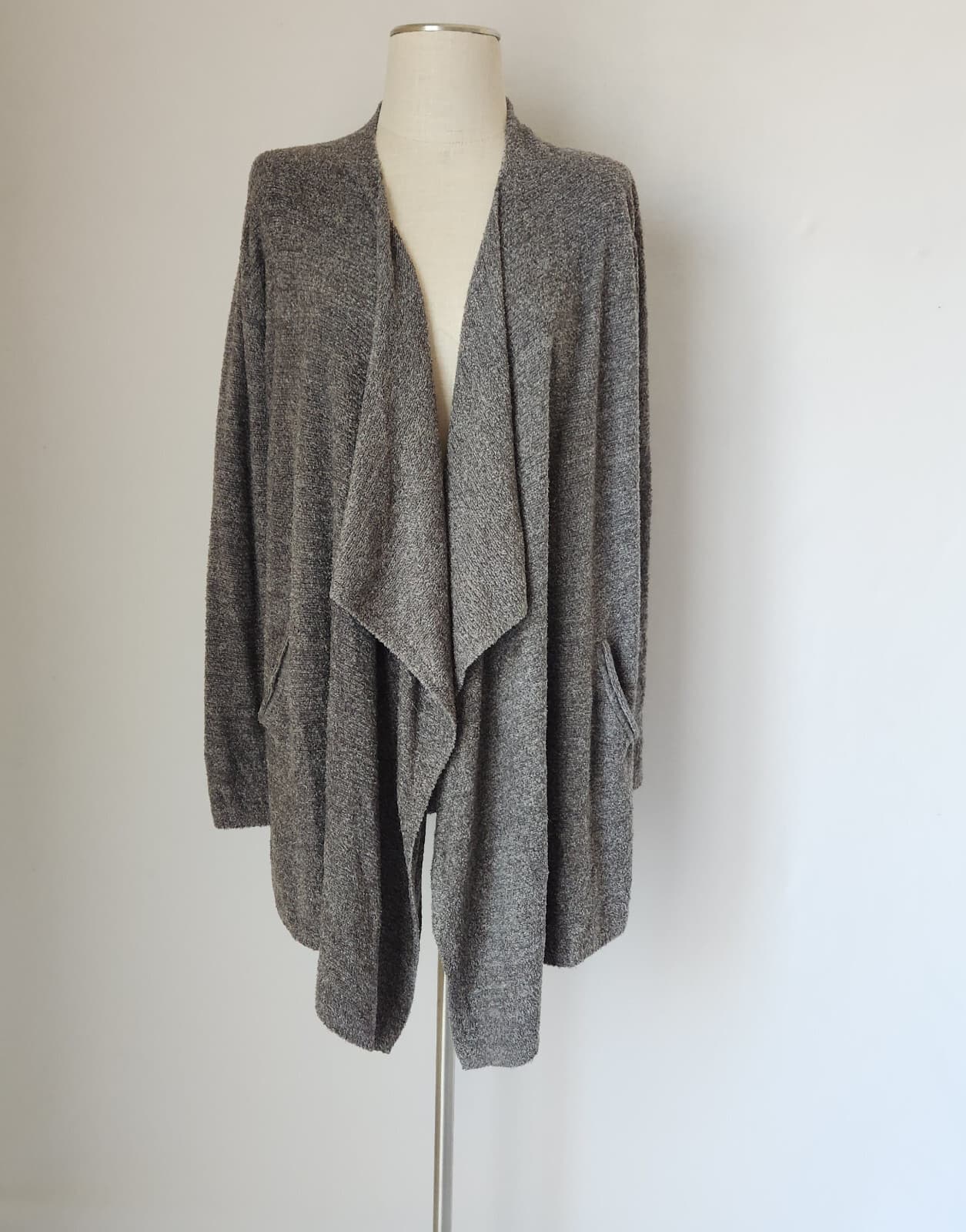 NWoT Barefoot Dreams $125 CozyChic Lite Island Wrap Cardigan Pocket Grey Sz.L/XL