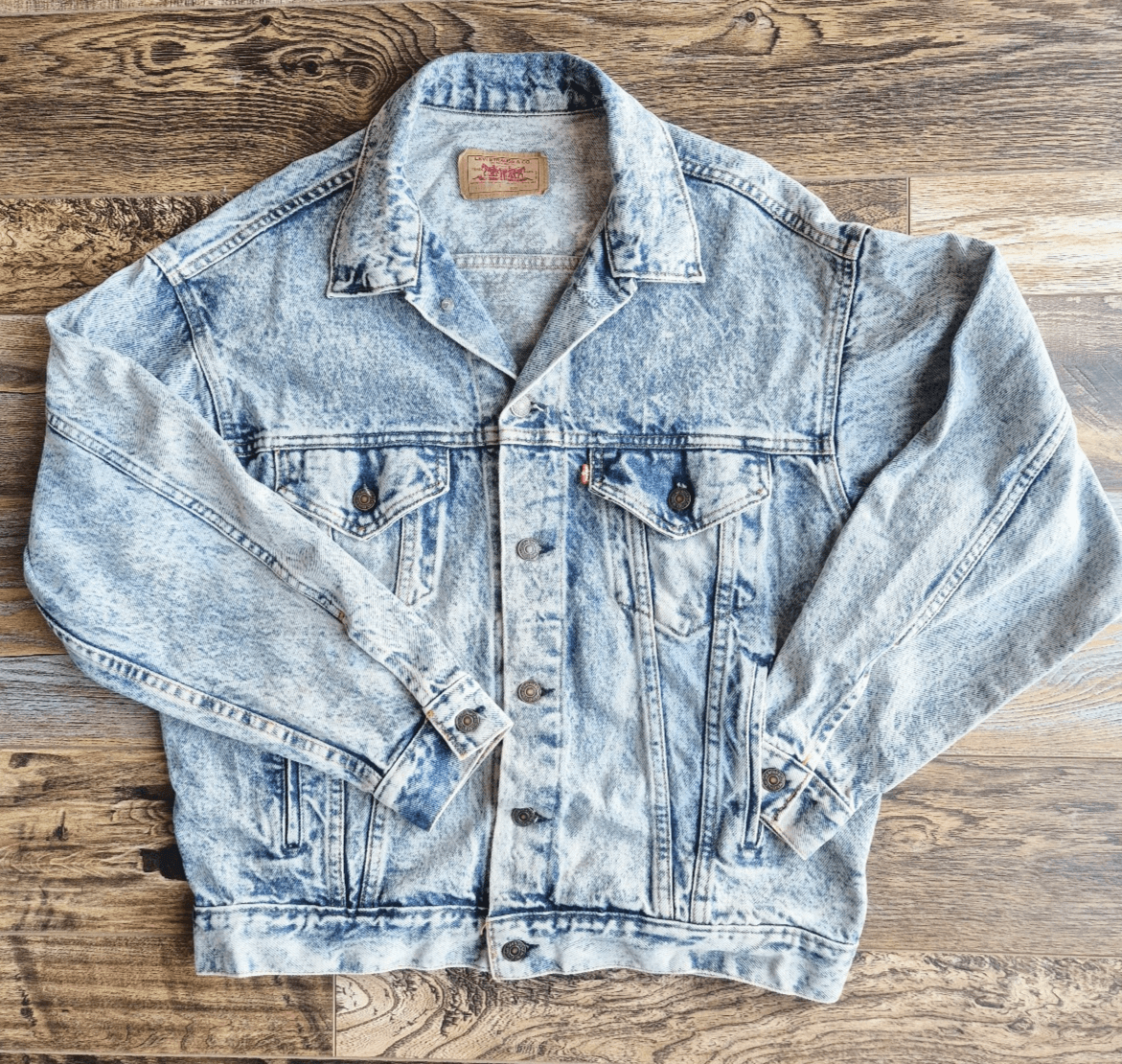 Vintage'80s Levi's 70507-0219 Made in USA Stonewashed Denim Trucker Jacket Men M