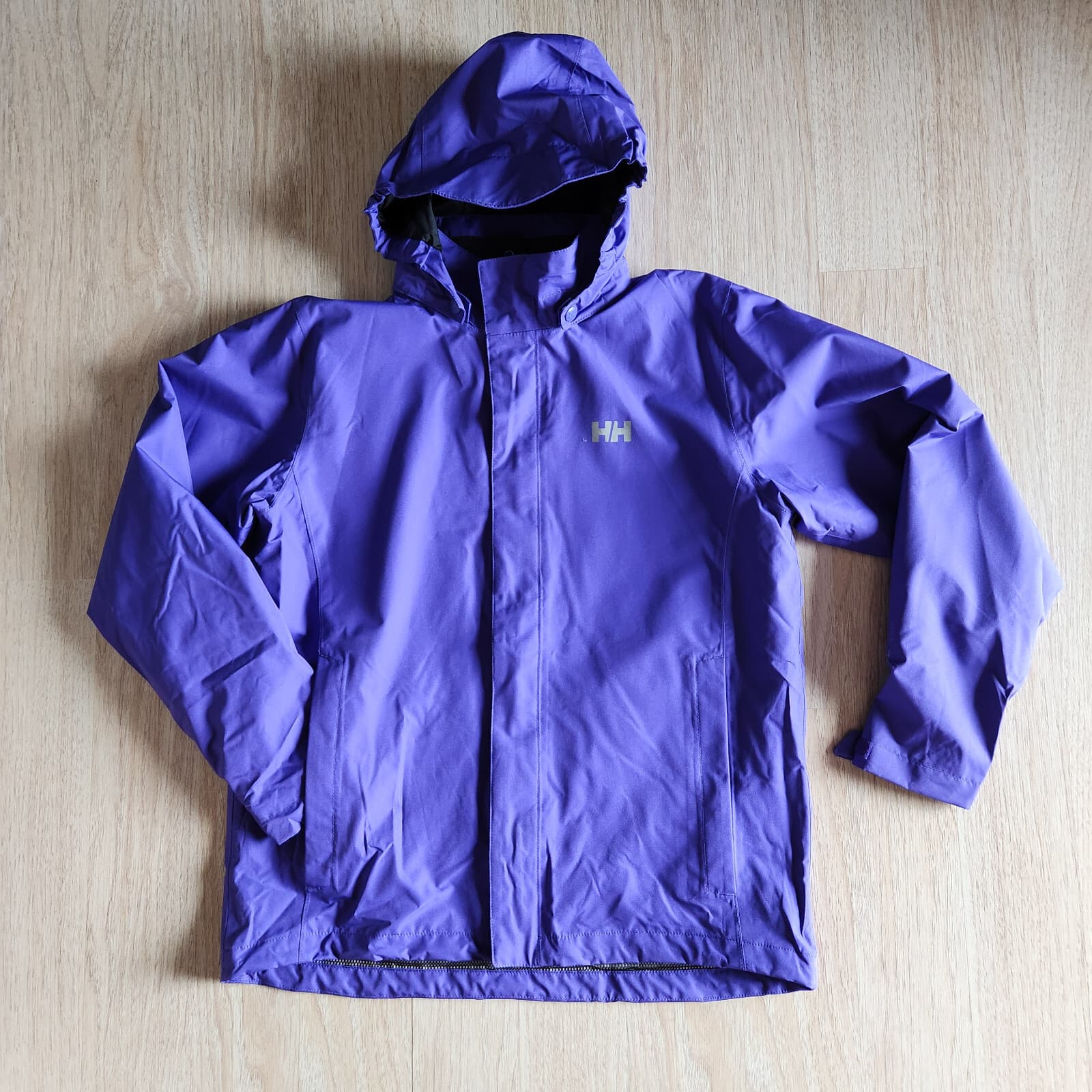 EUC Helly Hansen Helly Tech Protection Windbreak Rain Jacket Purple Kid's 176/16