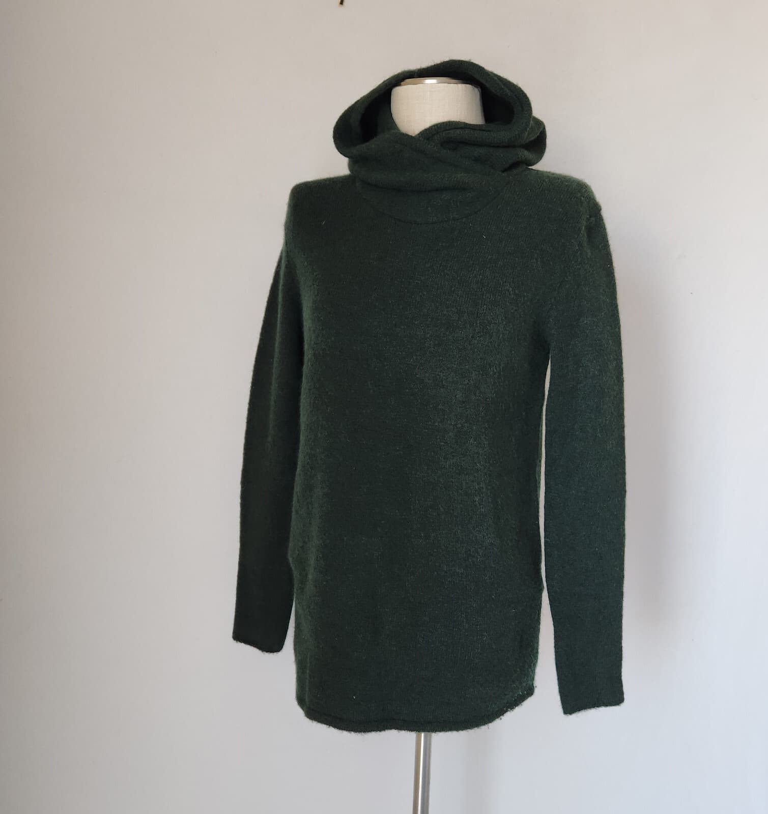 Alessandro Dell'Acqua Made in Italy Wool Blend Hooded Sweater Green Women's S