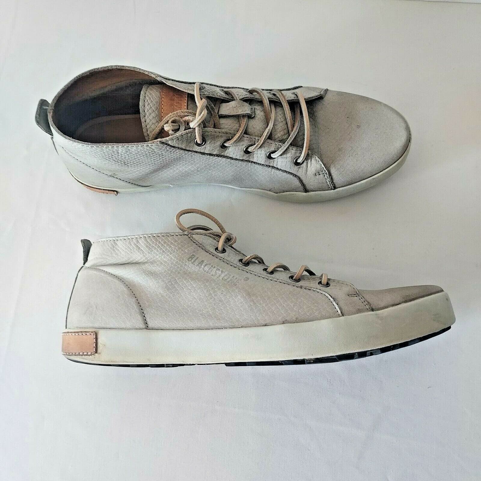Original Blackstone JM-05 Leather Sneakers High-Top Lace-Up Grey Men EU45 US11