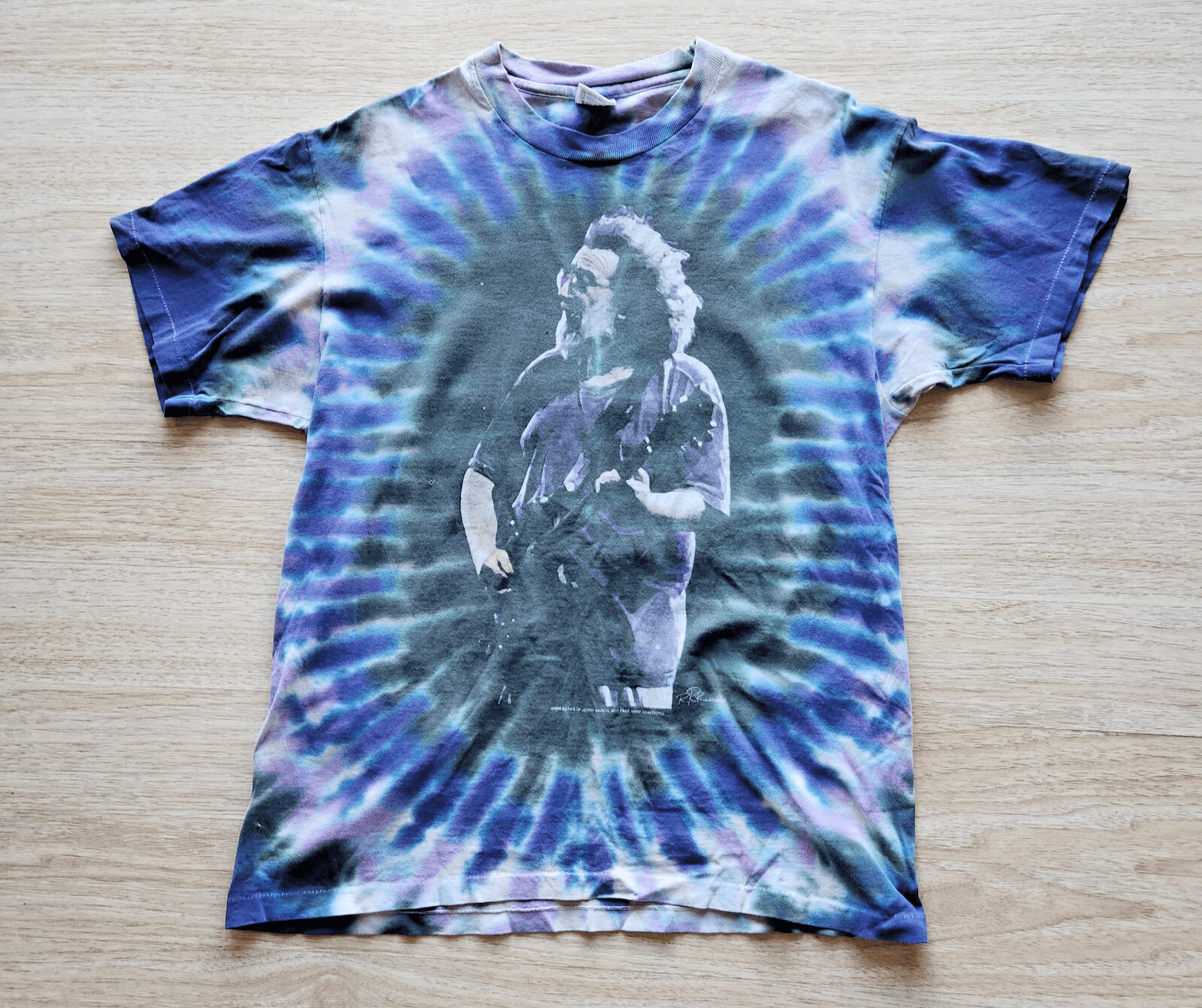 Vintage'95 Jerry Garcia Grateful Dead T-Shirt Not Fade Away Tie Dye Cotton Sz.L