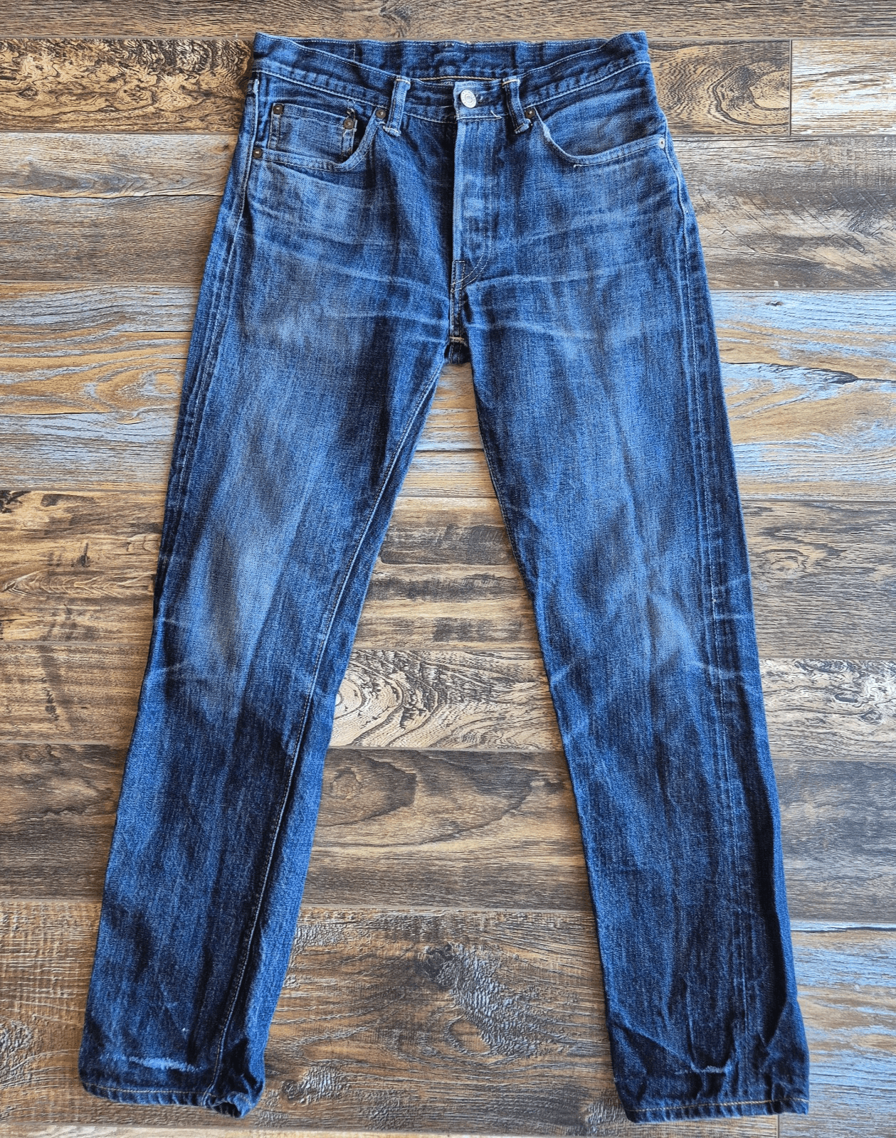 Warehouse & Co Made in Japan Lot 900XX Button-Fly Slim Tapered Jean Blue Mens 29