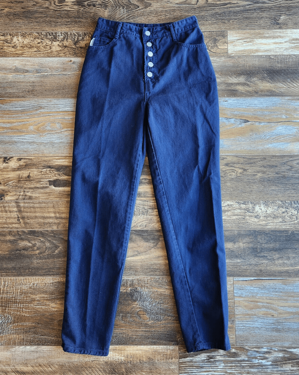 Vintage Bongo Gene Montesano Button-Fly High Waist Tapered Mom Jean Blue Sz.9 US