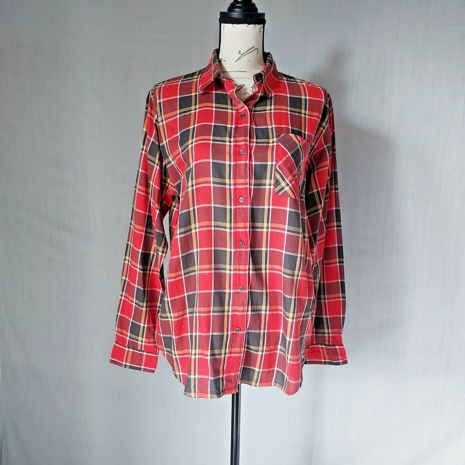 Denim & Supply RL Boyfriend Buffalo Plaid Shirt Button Long Sleeve Multicolor L