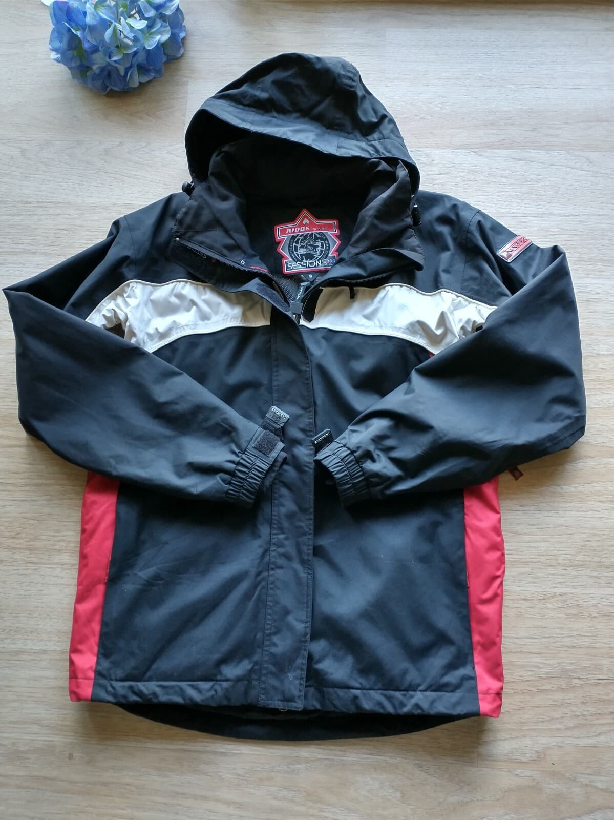 Sessions Ridge Series Men Ski Snowboard Jacket Zip Hood Black Sz.S