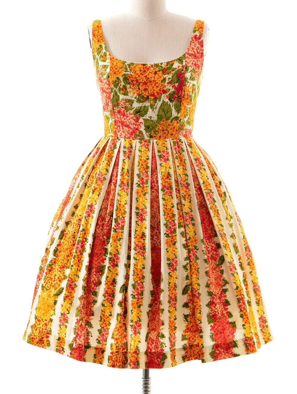 ISAAC MIARAHI Target 50's Retro Floral Fit-Flare Pleated Midi Dress Pocket Sz.10