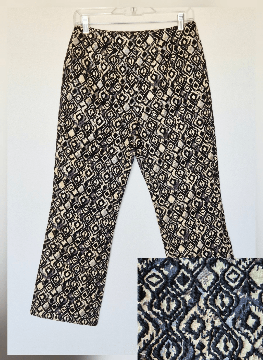 NEW Free People Mod Jacquard Metallic Cropped Kick Flare Bootcut Pants Women's 4