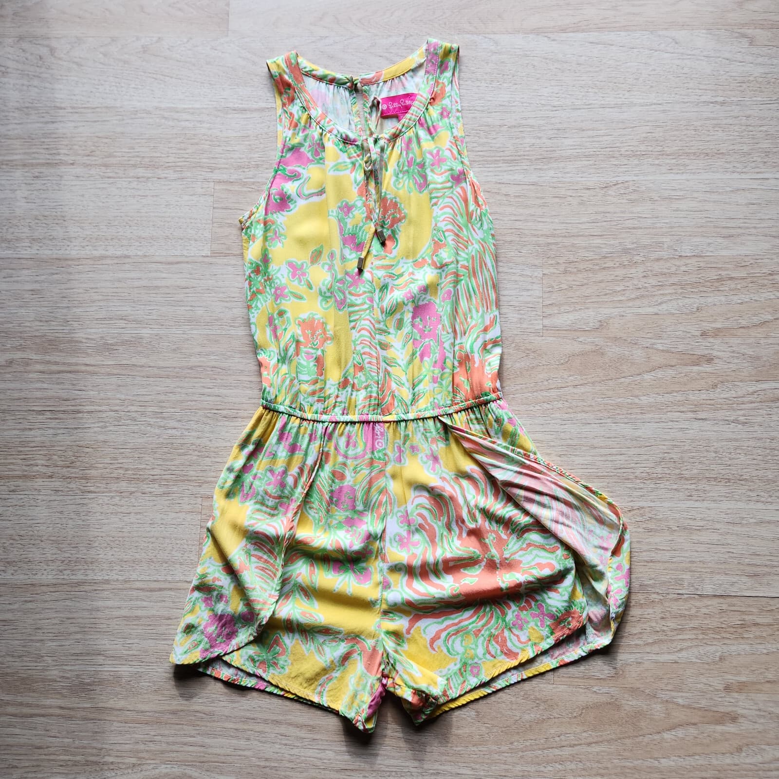 Lilly Pulitzer for Target Challis Happy Place Romper Sleeveless Multicolor Sz.XS