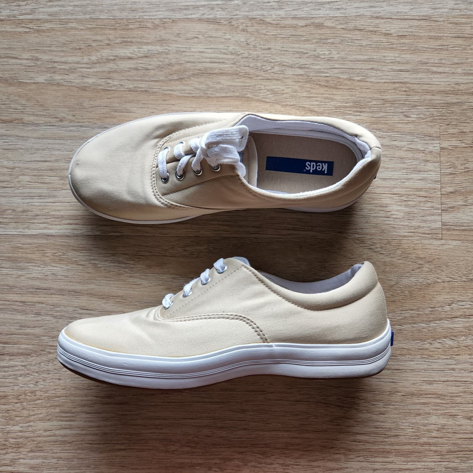 Keds Classic Canvas Sneakers Comfort Lace Nature-Tan Women US6.5