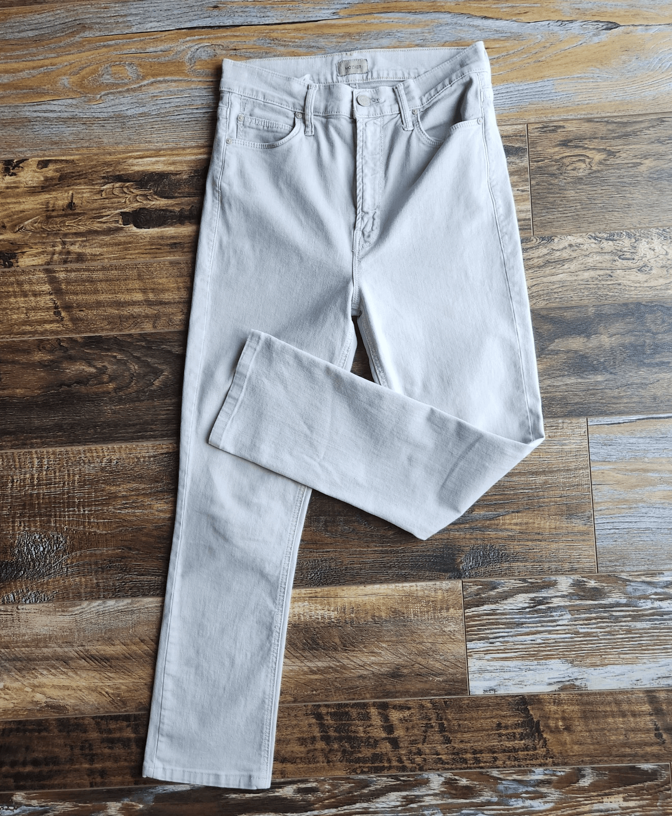MOTHER Dazzler Ankle Jeans High Rise Slim Rainy Day Washed Grey Women's 28
