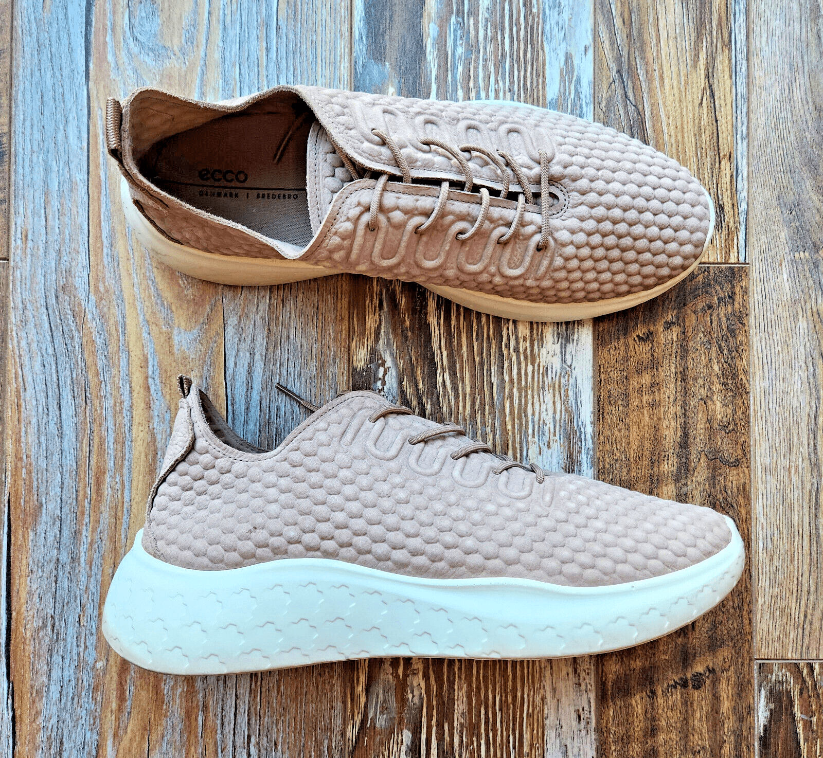 ECCO Men's EU43 US9 Therap Lace Sneaker Fluidform Comfort Lace-Up Leather Taupe