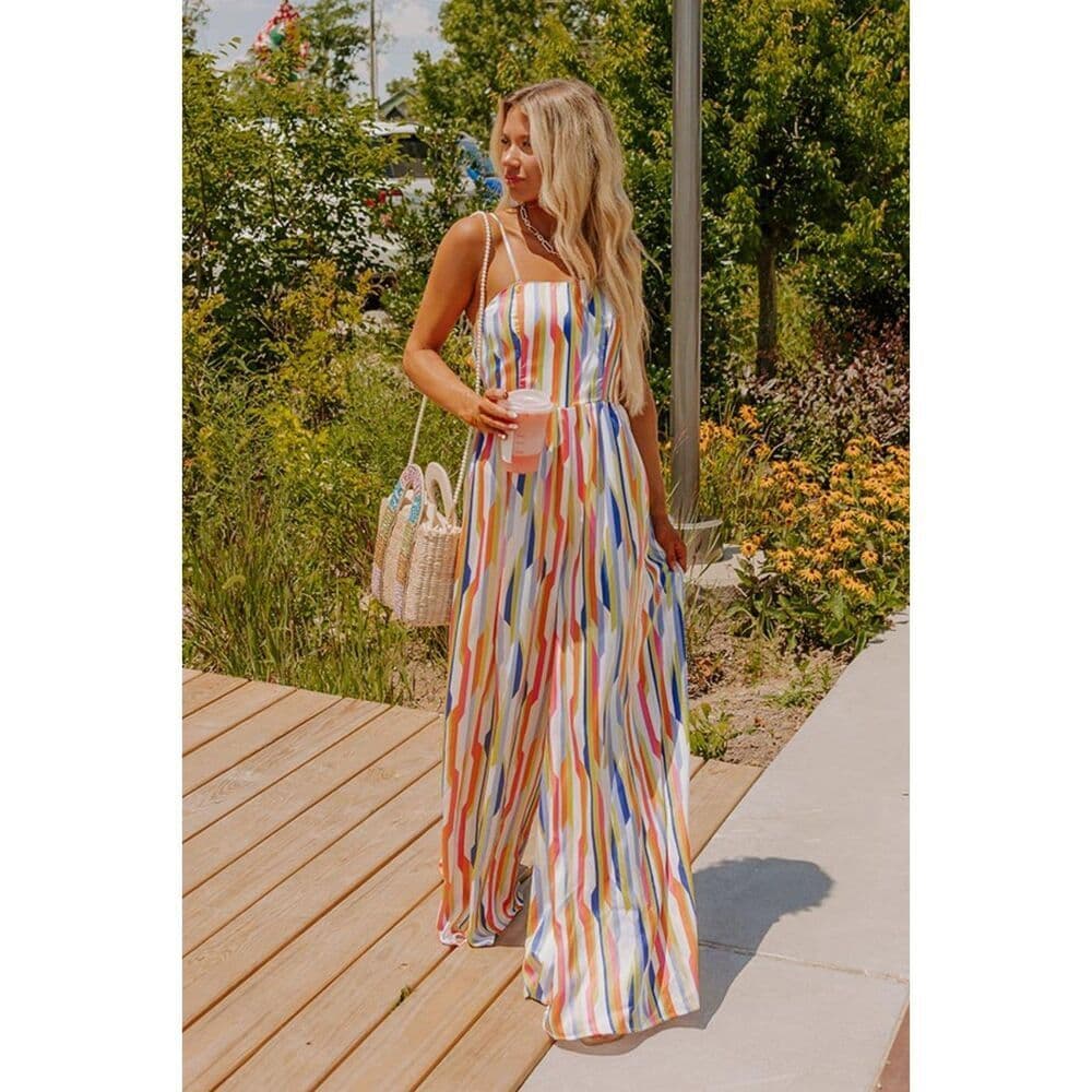 Satin Stripe Jumpsuit