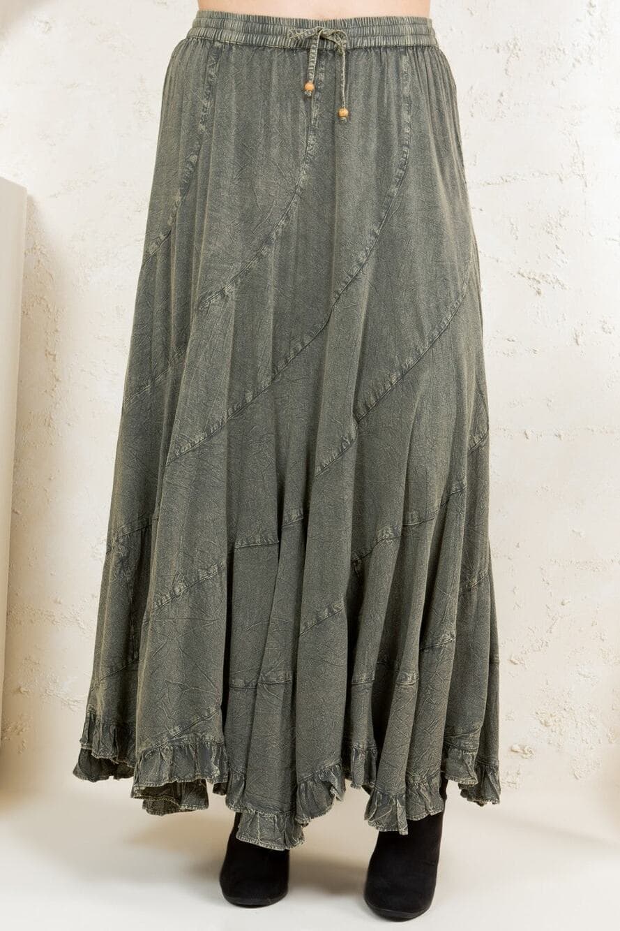 Mid-Length Skirt with Asymmetrical Bias Panels
