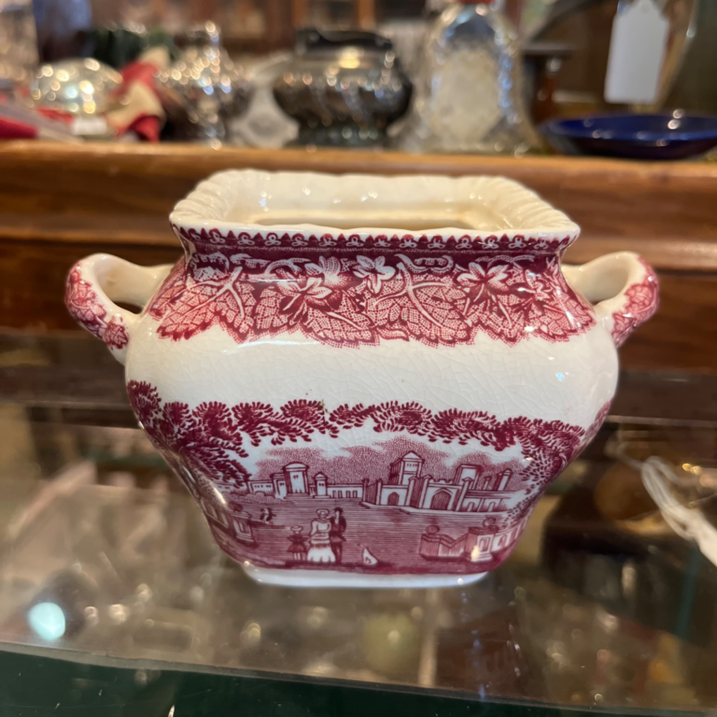 Vintage Mason’s Ironstone “Vista” Pattern Sugar Bowl, No Lid - Regular
