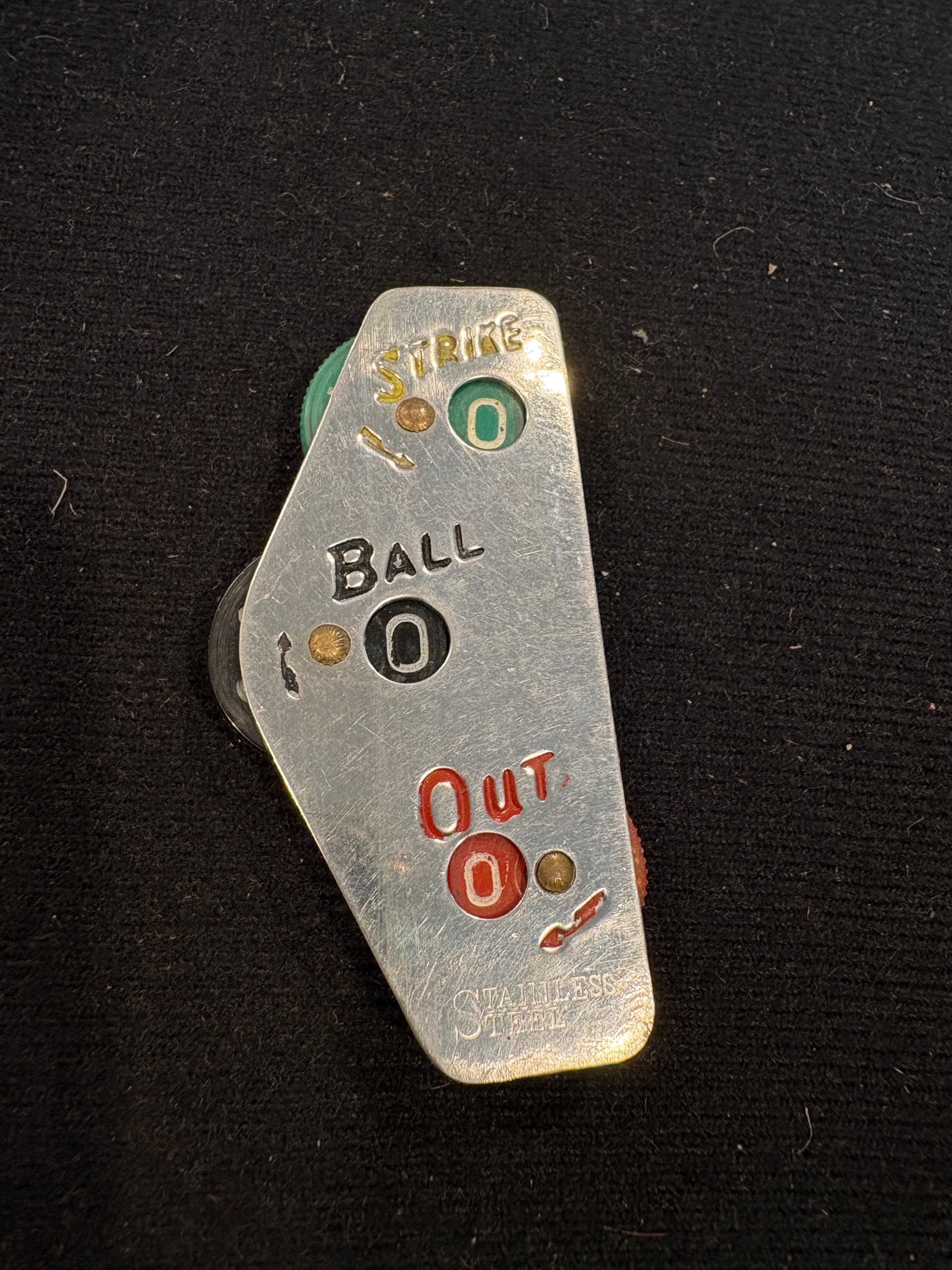 Vintage Ever-O-New Stainless Steel Umpire Indicator Baseball Ball Strike Out Counter Jap (1227) - Regular - Image 1