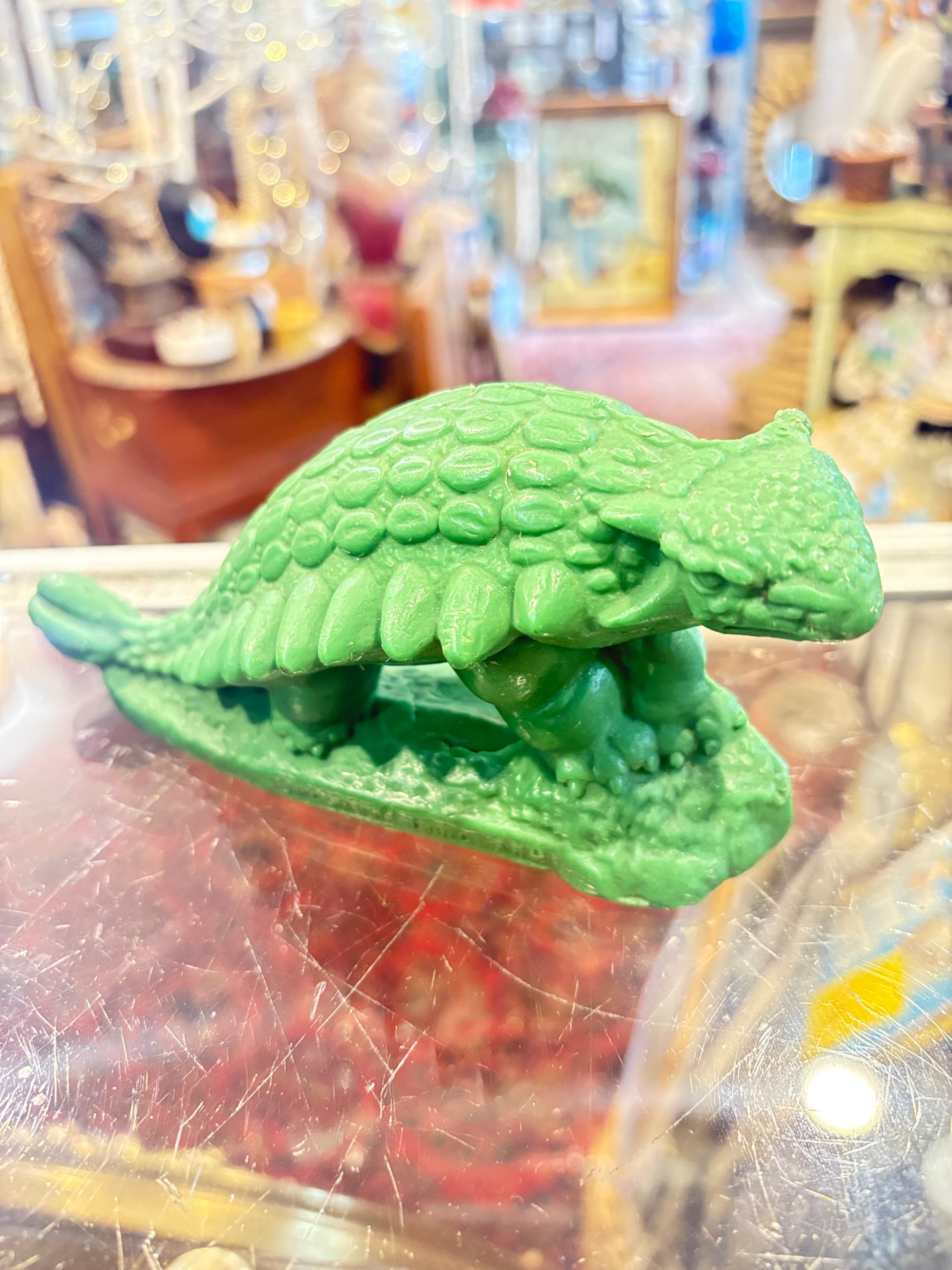 Vintage Green Plastic Ankylosaurus Dinosaur Toy Figure (1205) - Regular - Image 1