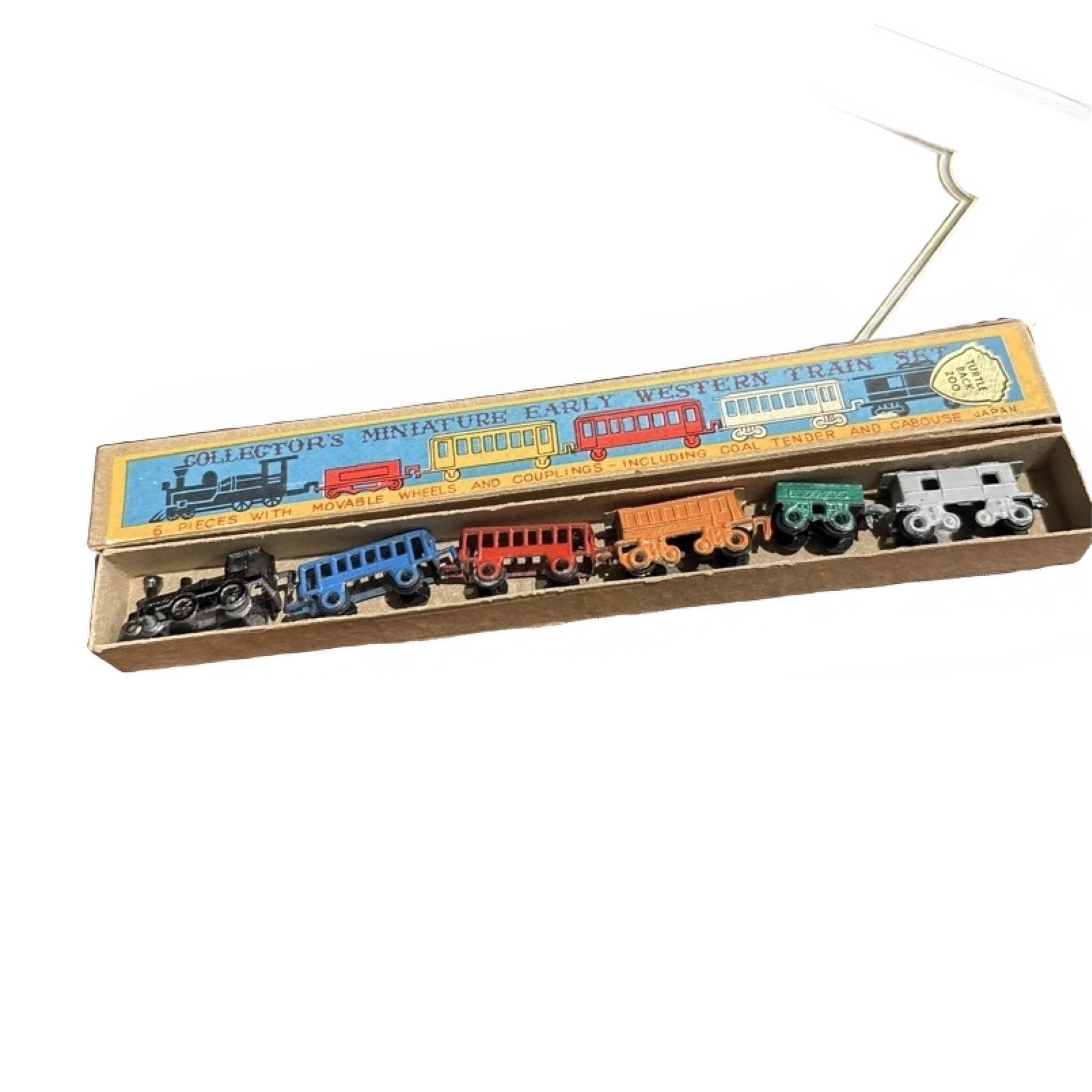 Vintage Turtle Back Zoo Japan Diecast Mini Train Set 6pcs Box (1205) - Regular - Image 1