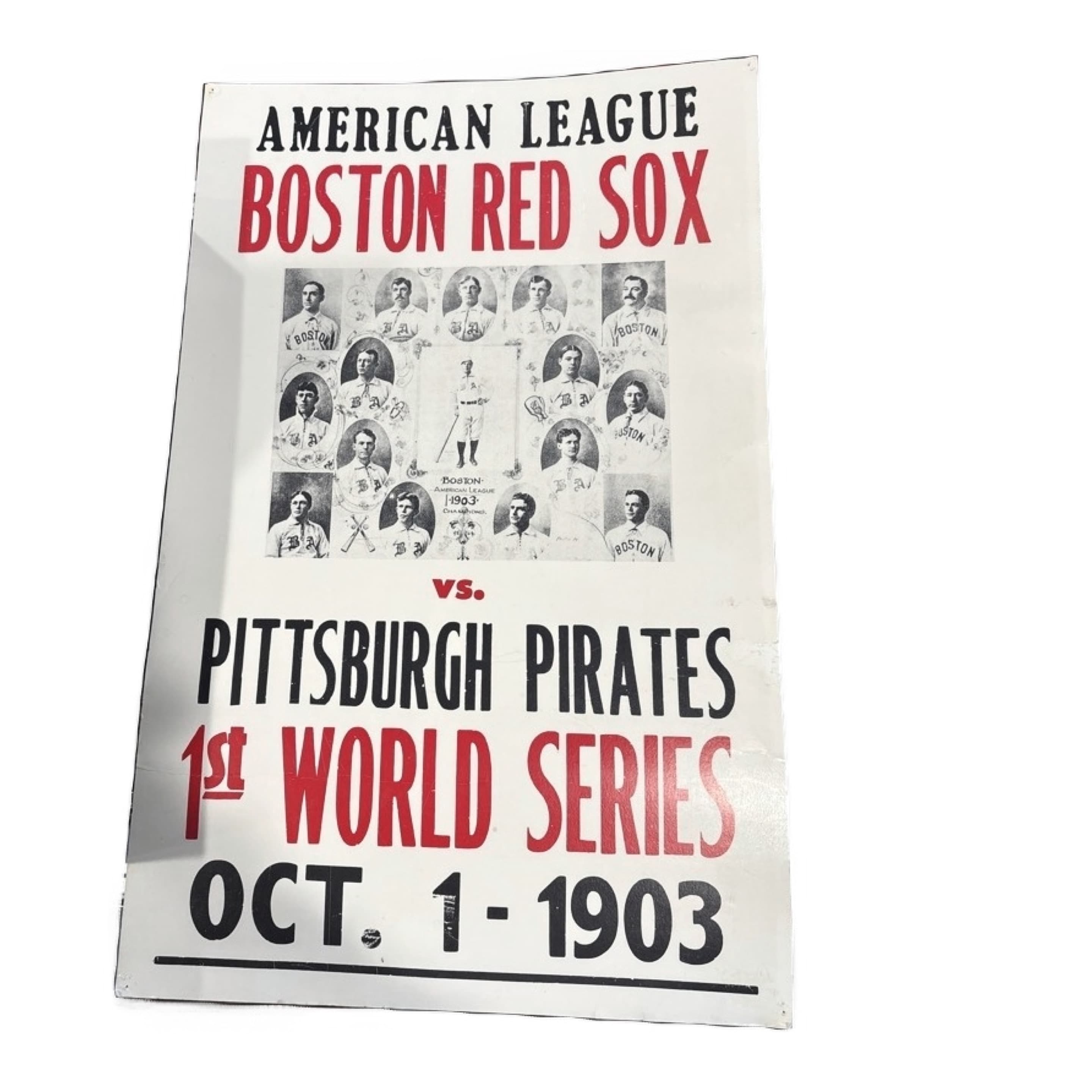 Repro 1903 1st World Series Red Sox vs Pirates 14x22" Sign (1263) - Regular - Image 1