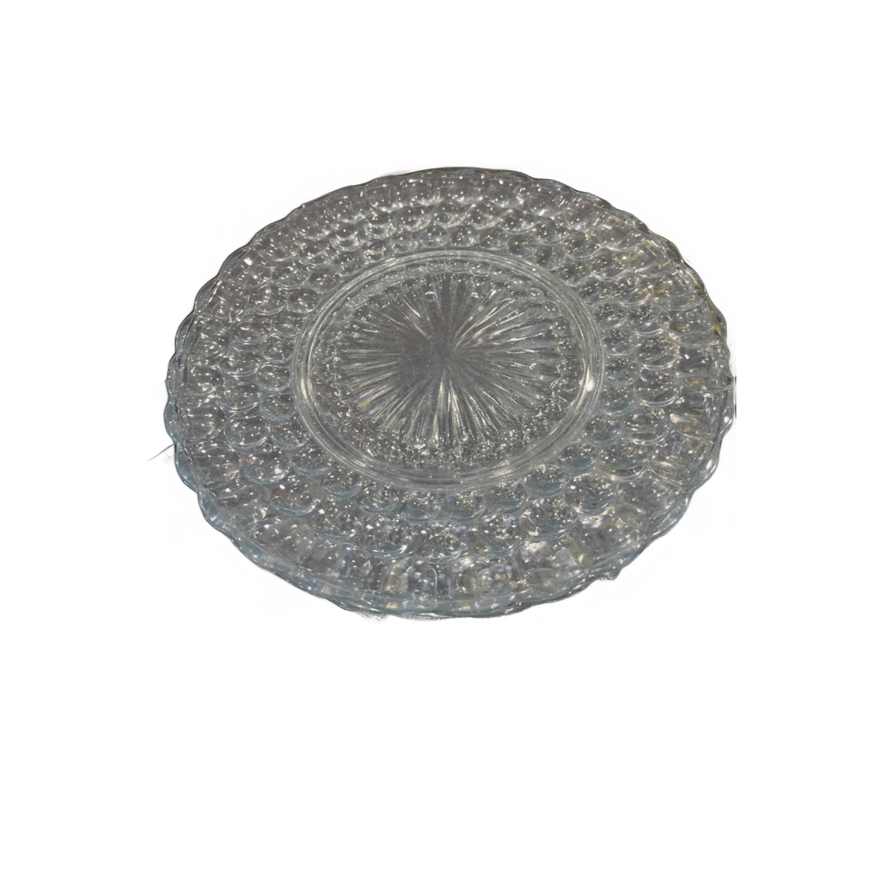 Set of 3 Vintage Hobnail Glass Plates, Undivided, As-Is (all chipped) - Regular - Image 1