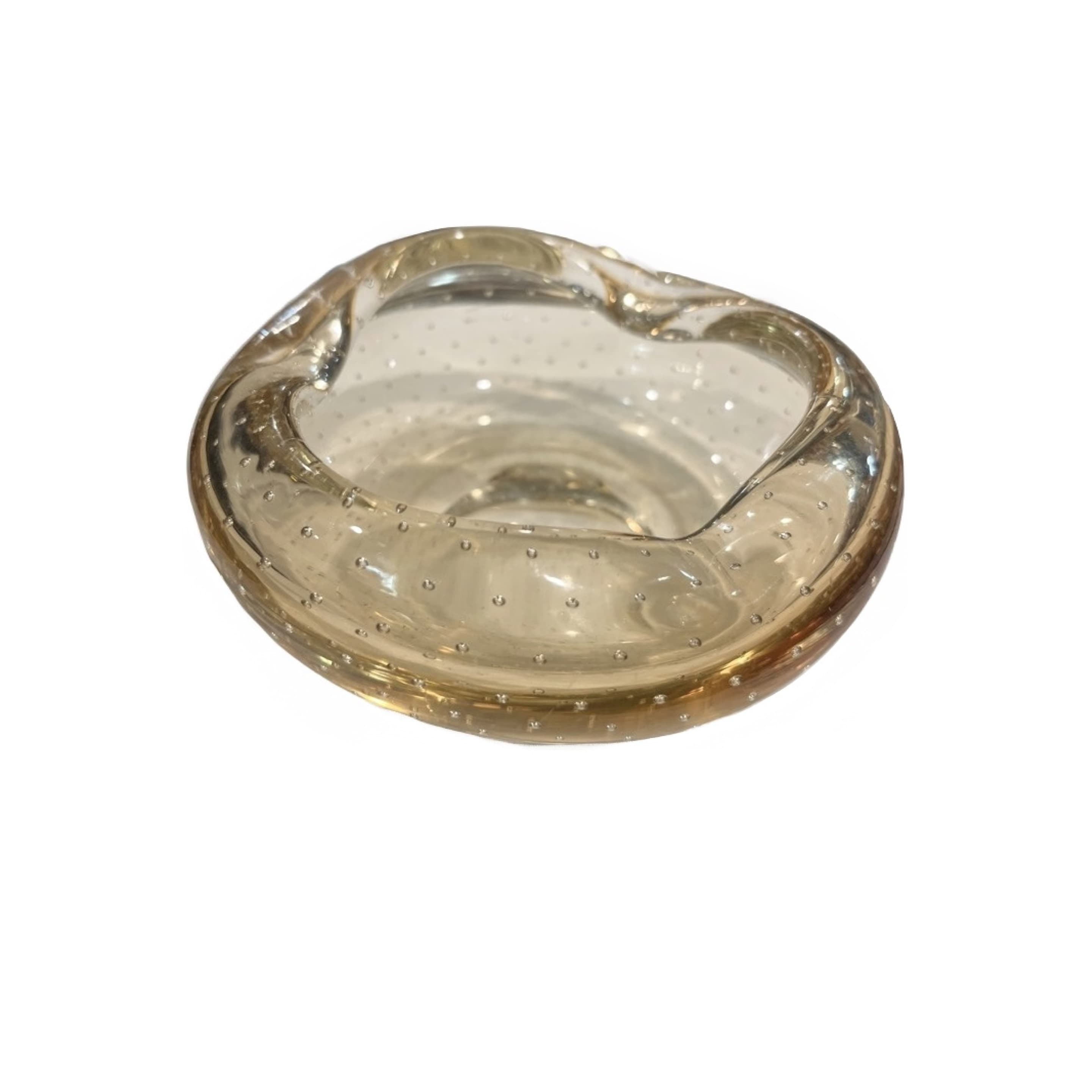 Murano-Style Controlled Bubble Art Glass Ashtray (941) - Regular - Image 1
