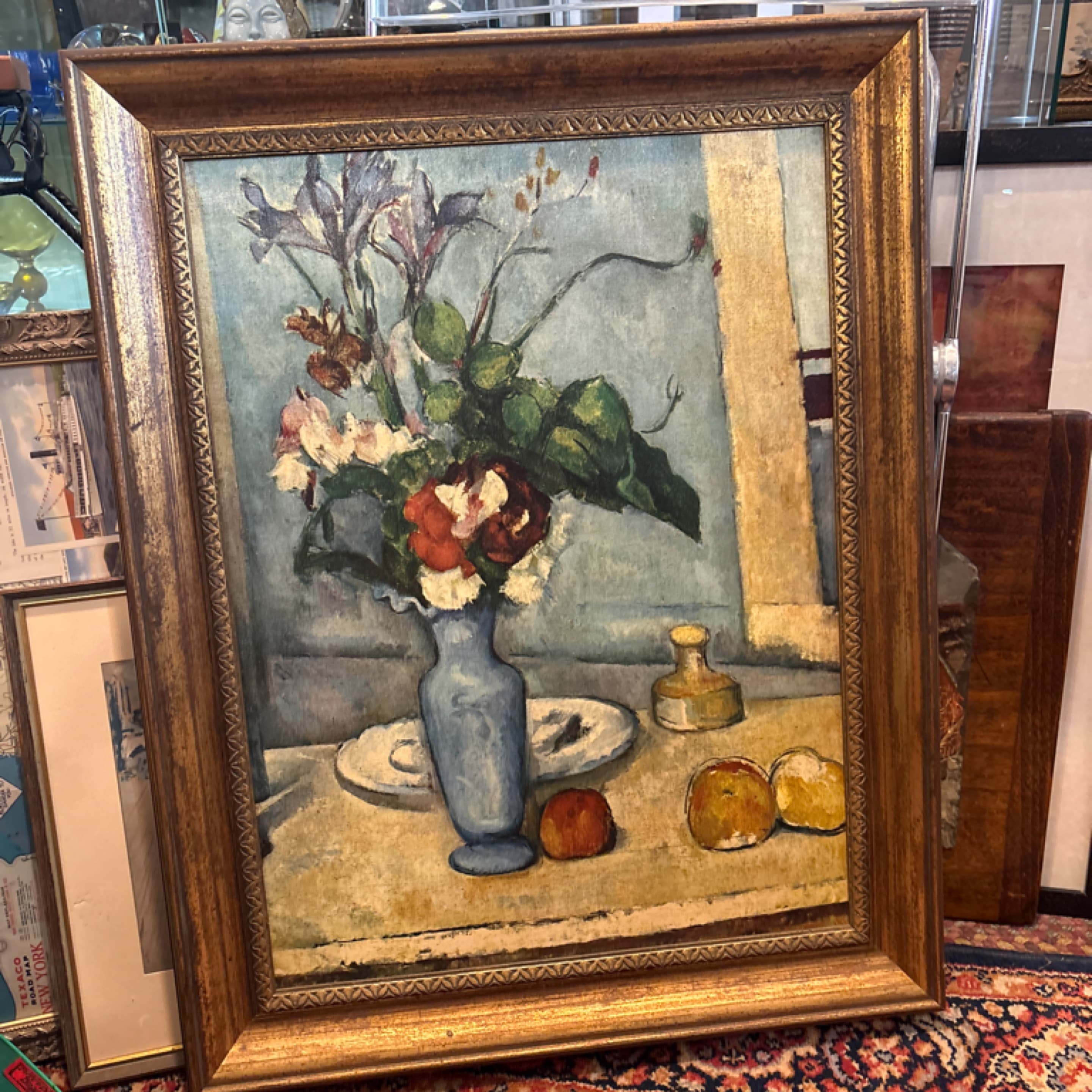 Large Framed Cezanne Blue Vase Still Life Print Gilt Frame (1205) - Regular - Image 1