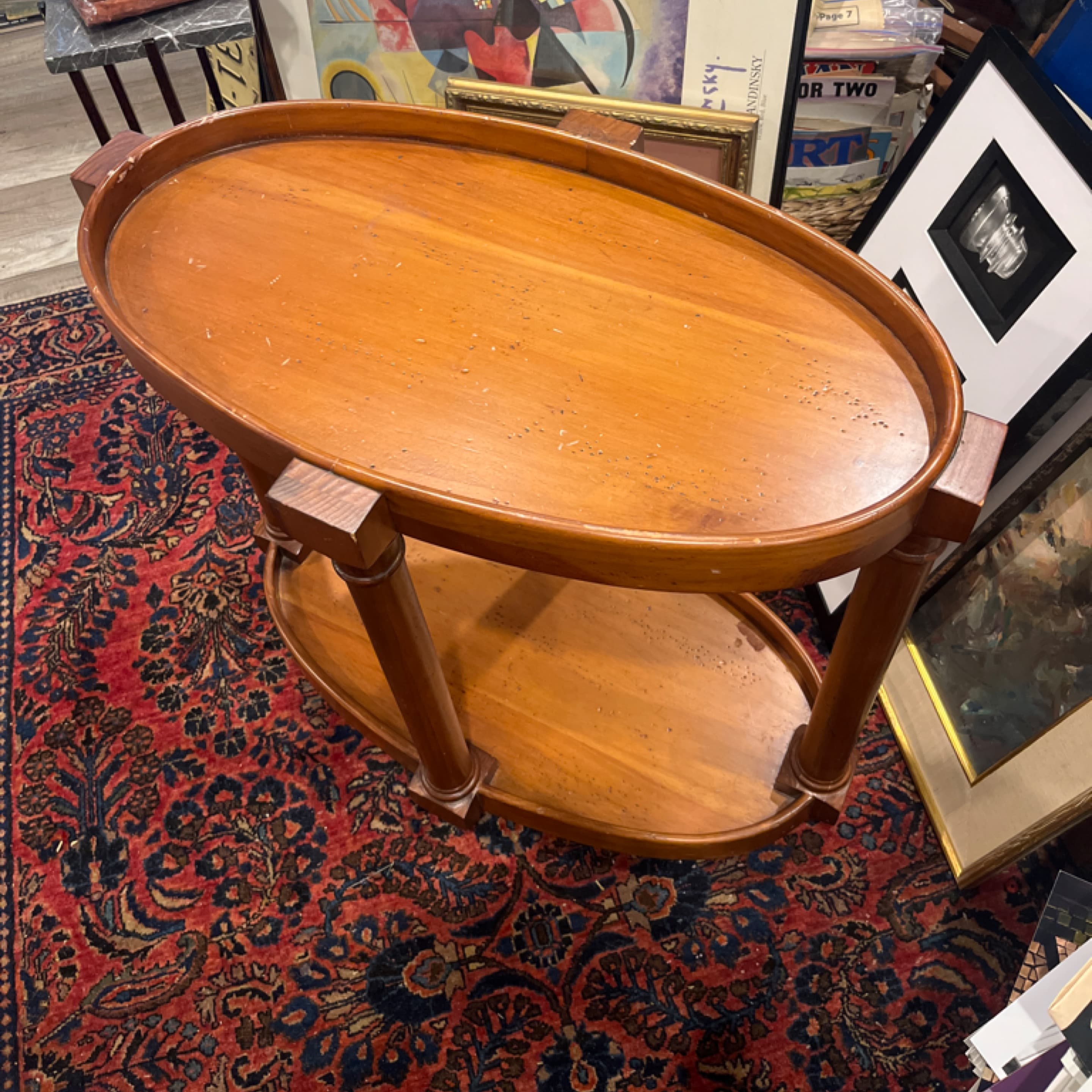 Two-tier oval side/tea table by Woodbridge Furniture Co. - Regular - Image 1