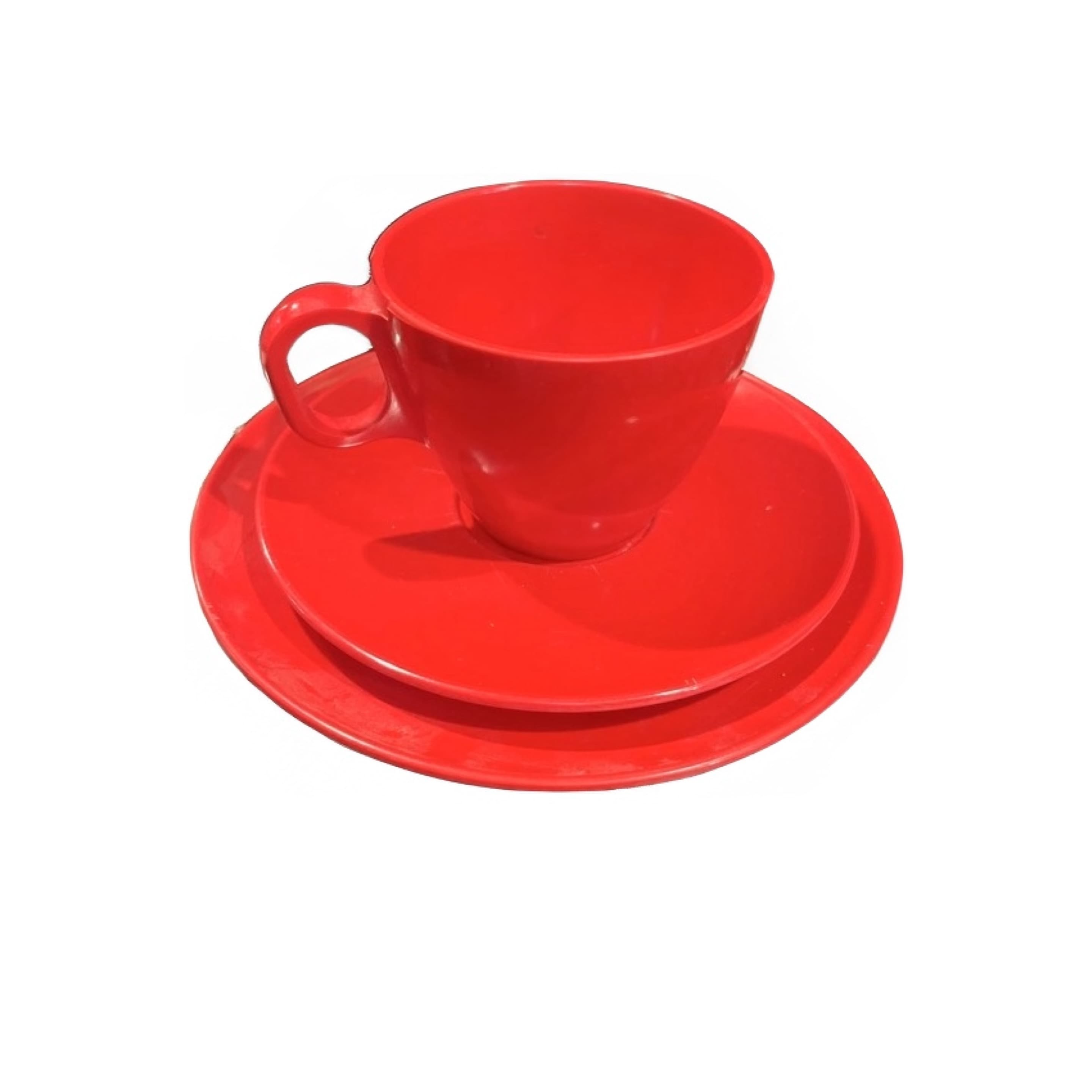 Boonton Ware Red Melamine Cup Saucer Plate Trio (1270) - Regular - Image 1