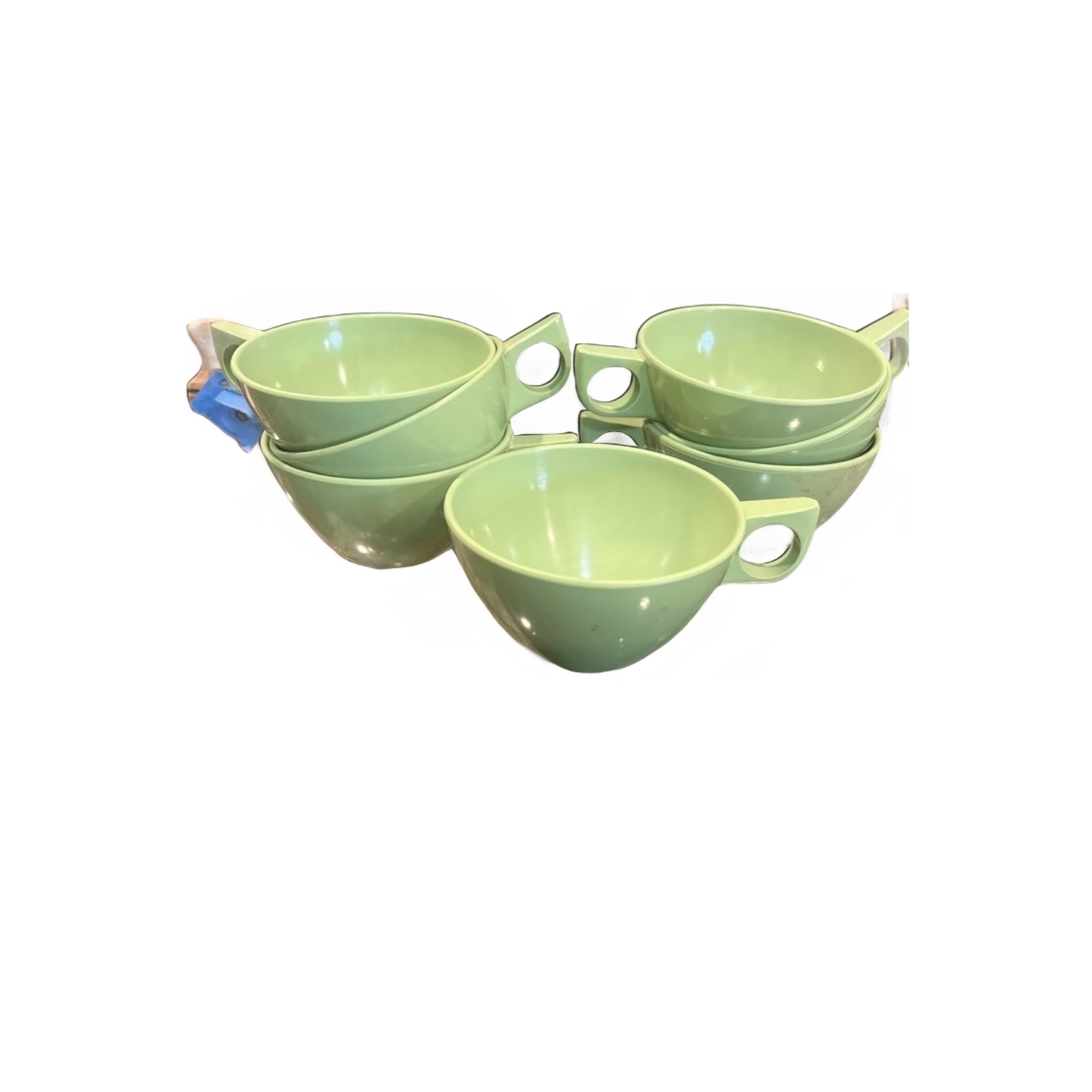 Boonton Molding Co Melamine Cups Set 7 Chartreuse Lime Green (1270) - Regular - Image 1
