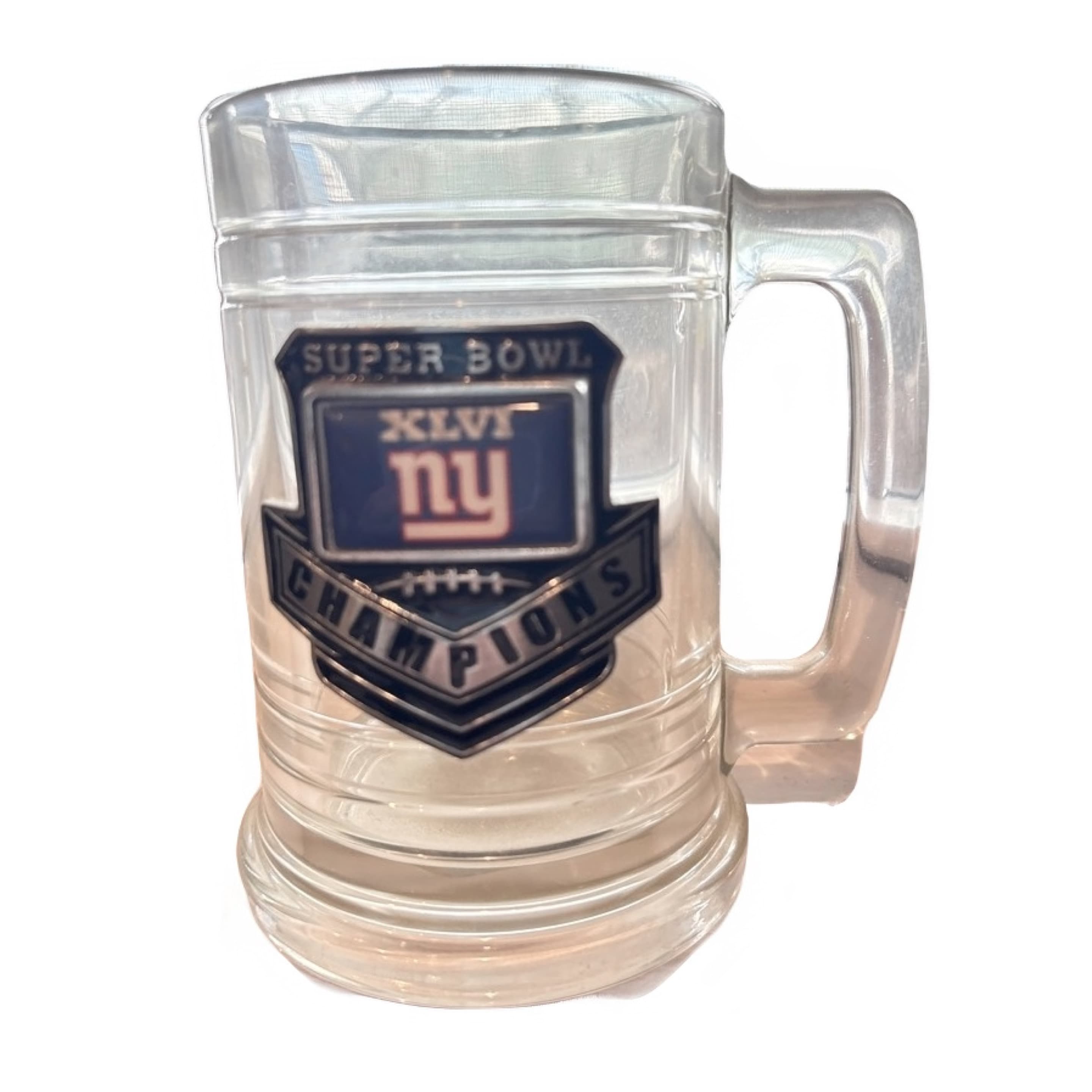 NY Giants Super Bowl XLVI Champions Glass Beer Stein Mug (941) - Regular - Image 1