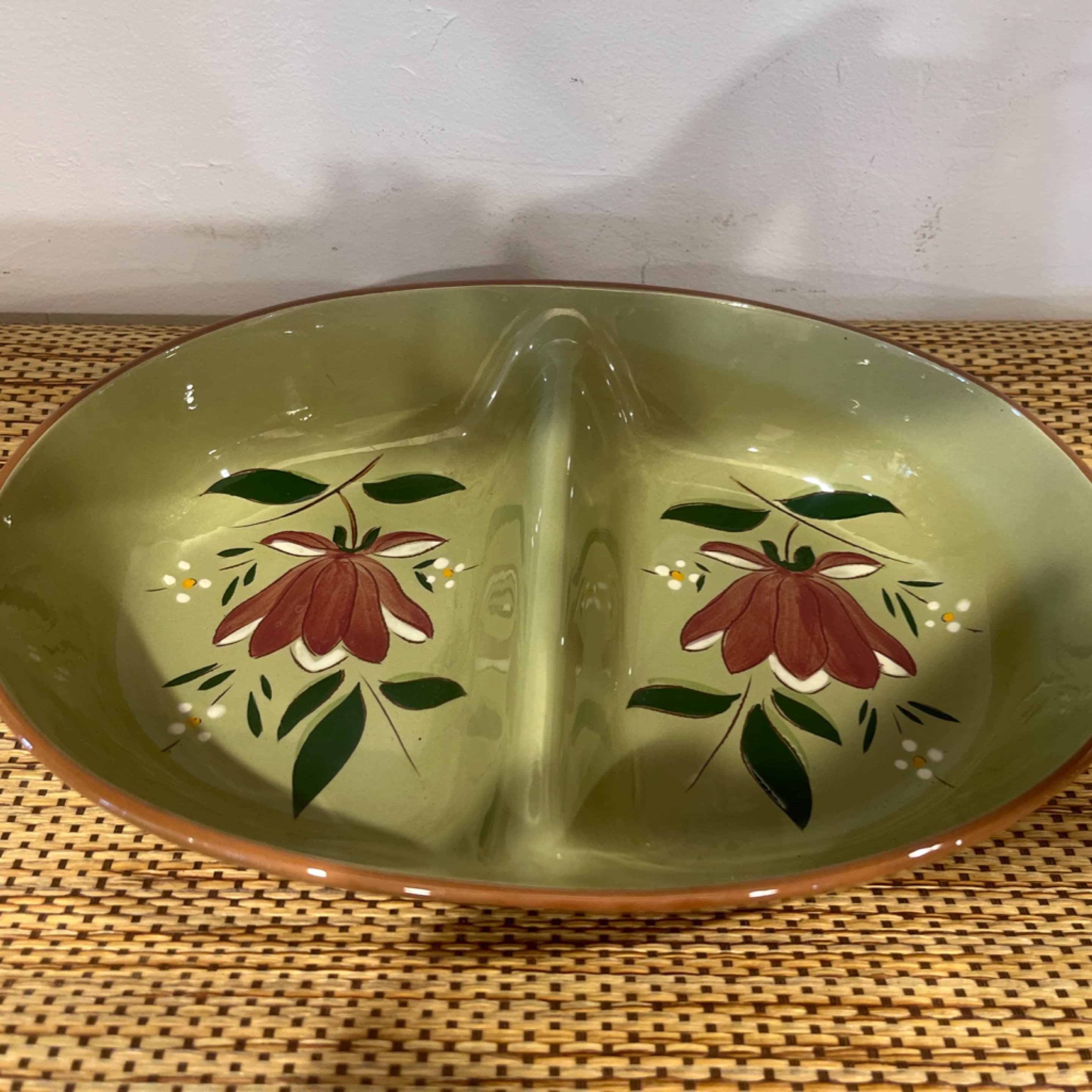 Stangl Pottery Magnolia Divided Oval Relish Dish H - Regular - Image 1