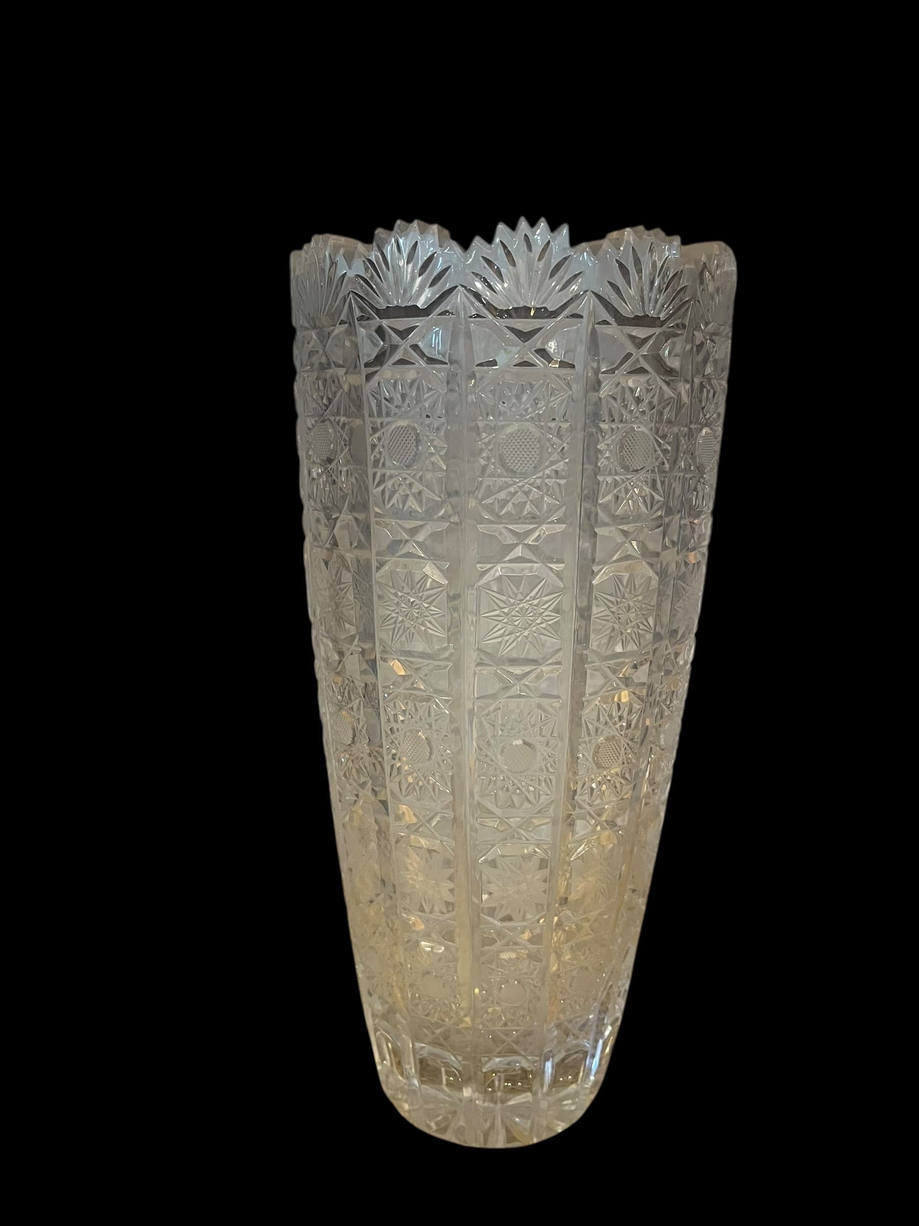 Large Bohemian Brilliant Cut Crystal Vase (941) - Regular - Image 1