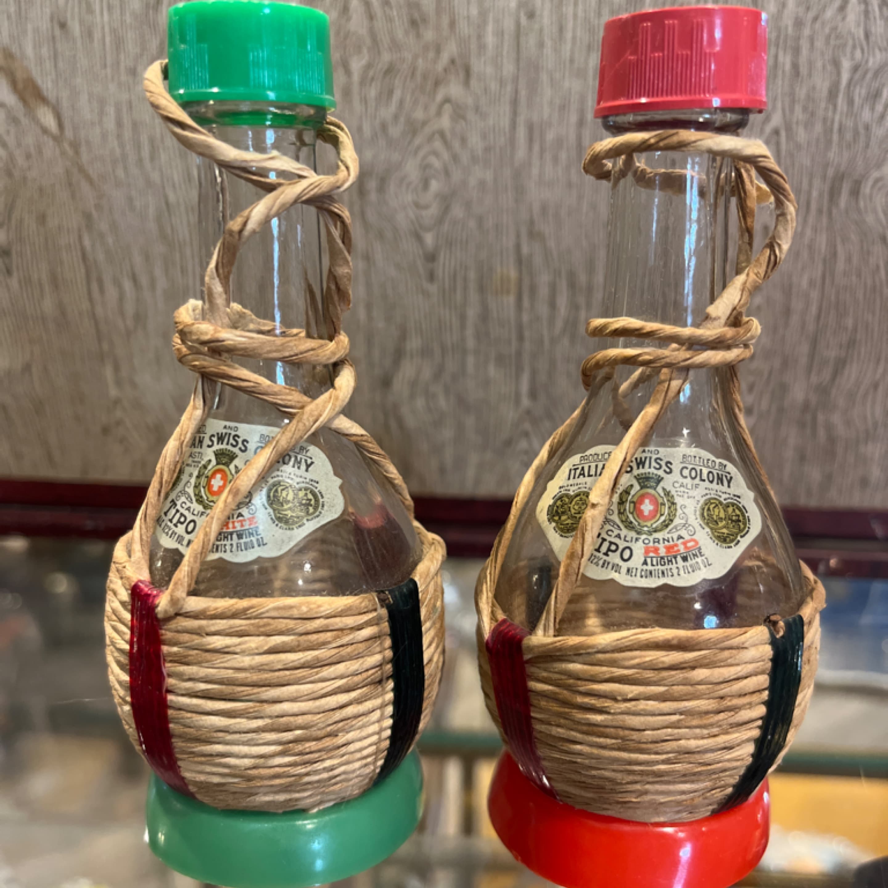 Vintage Italian Fiasco Chianti Bottle Salt Pepper Shakers Raffia Wrapped Italy Souvenir Mid Century Set of 2 - Regular