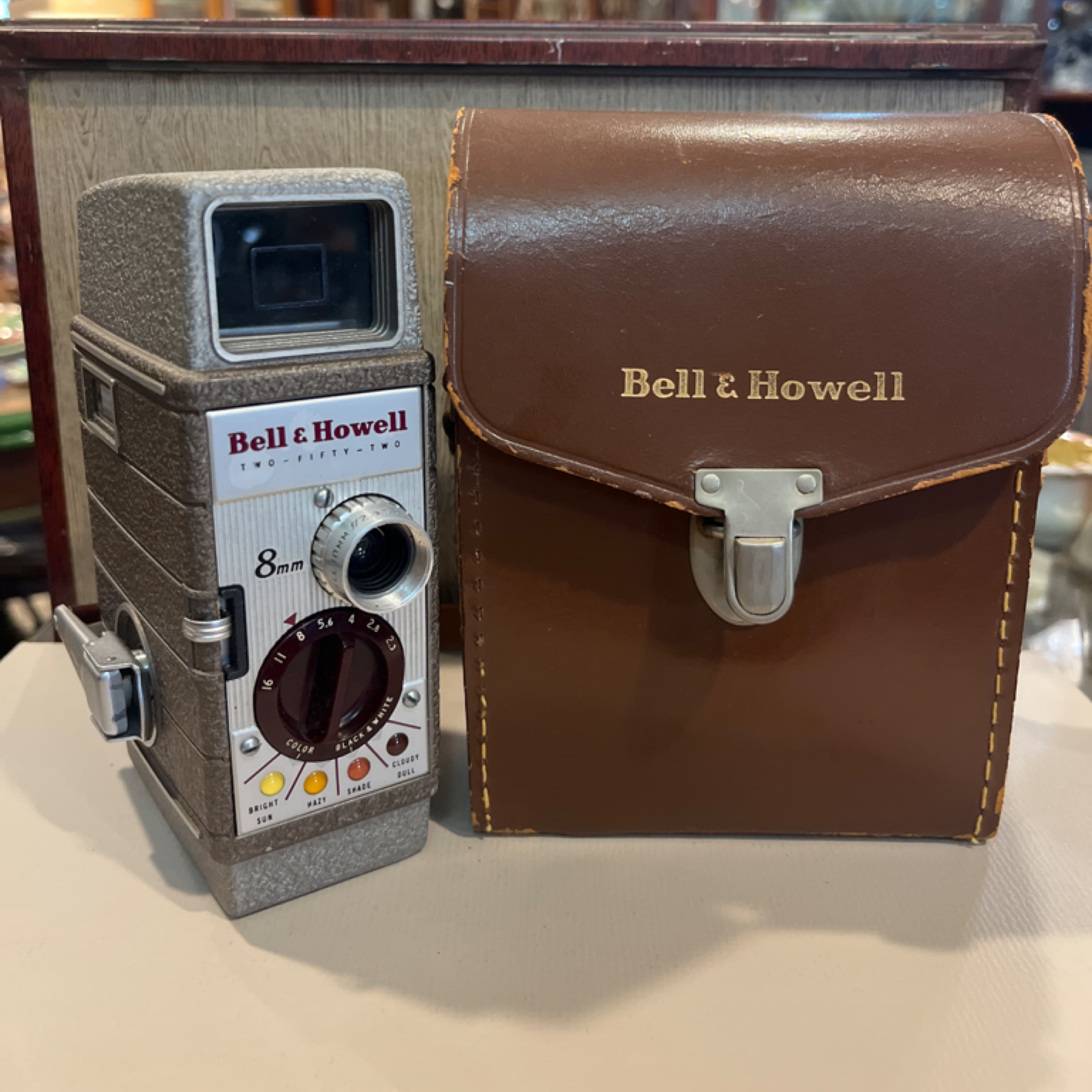 Bell & Howell Two-Fifty-Two 8mm Movie Camera with Original Leather Case - Regular