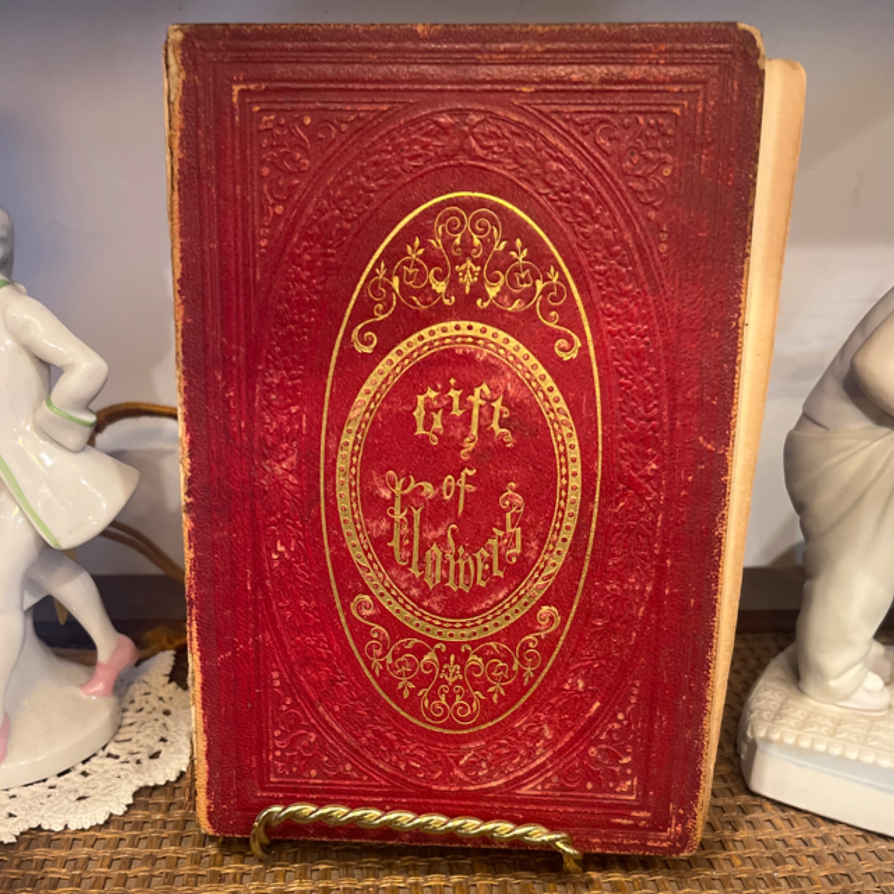 Antique Victorian ‘Gift of Flowers’ – Gilt Embossed Decorative Book - Regular