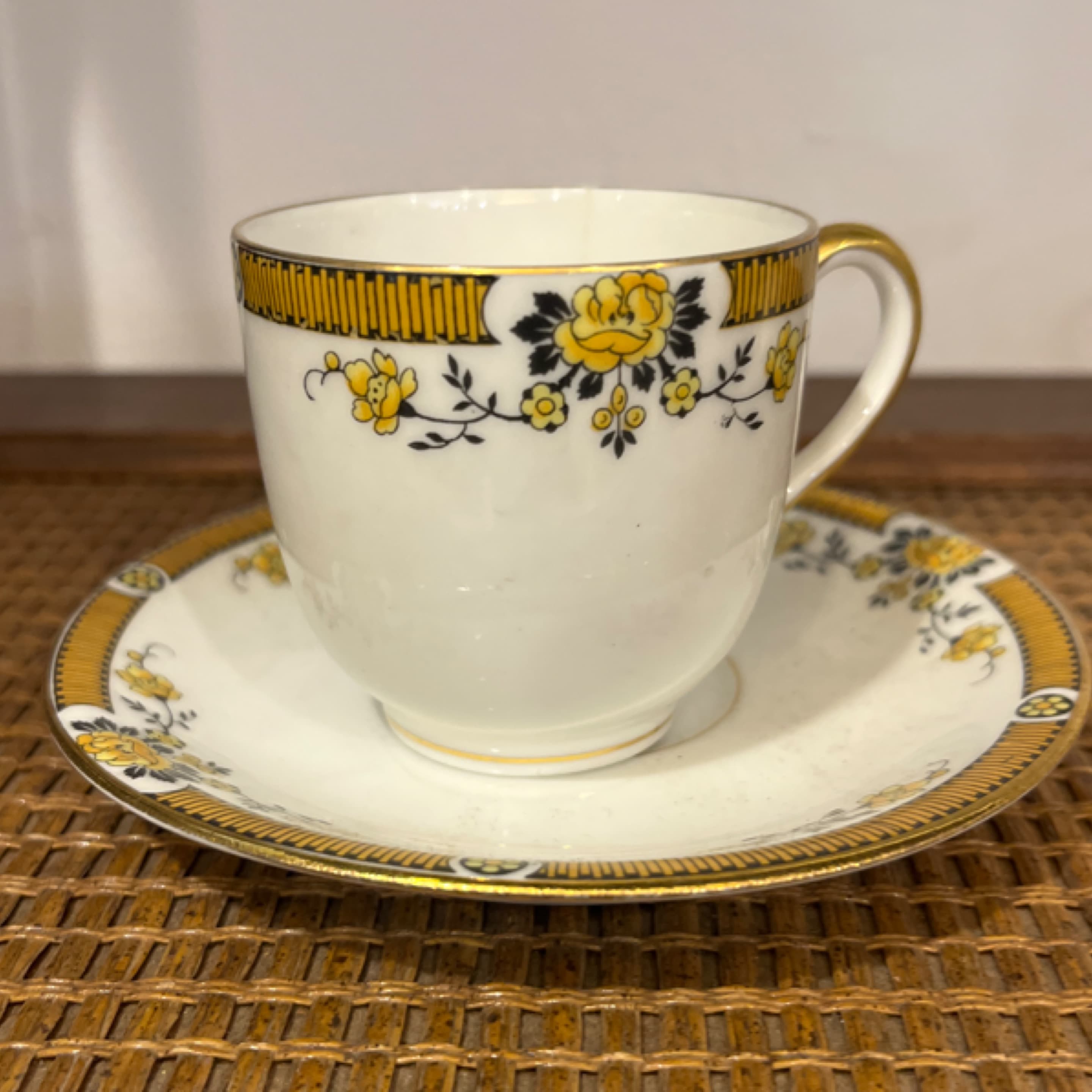 Limoges Yellow Teacup and Saucer - Regular