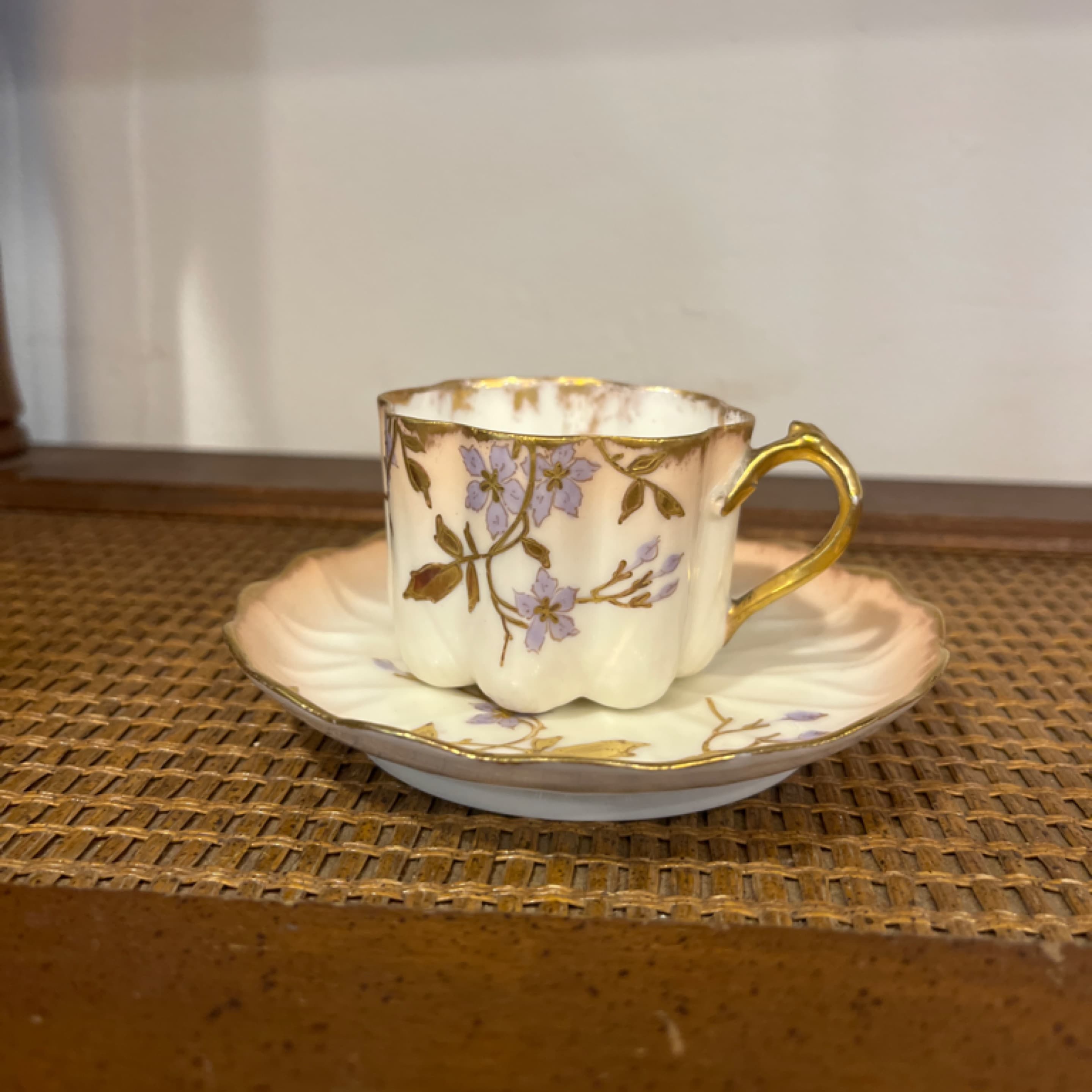 Elite Limoges France Cup & Saucer Gold Rim 941 - Regular