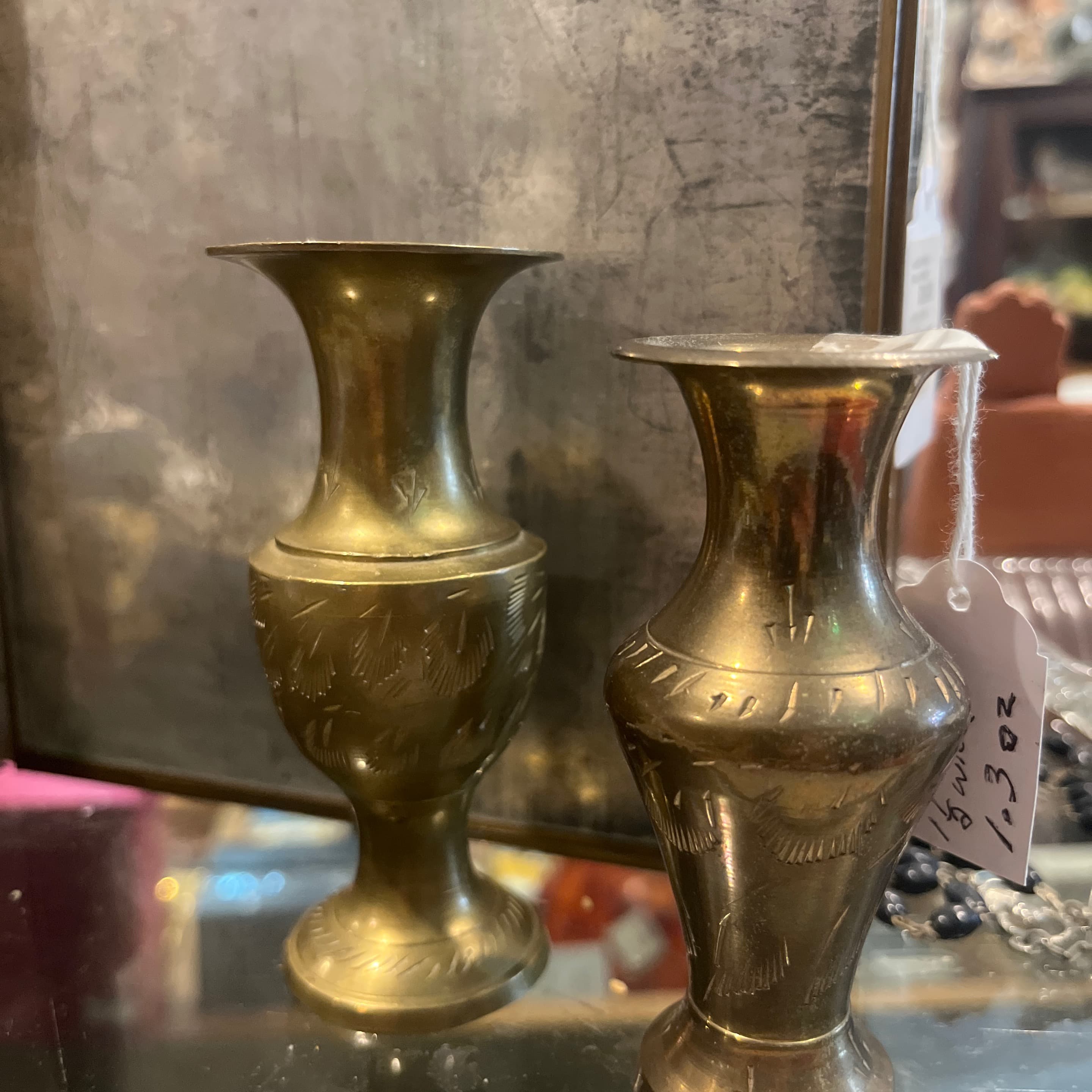 Small - Brass Vase Pair - Regular
