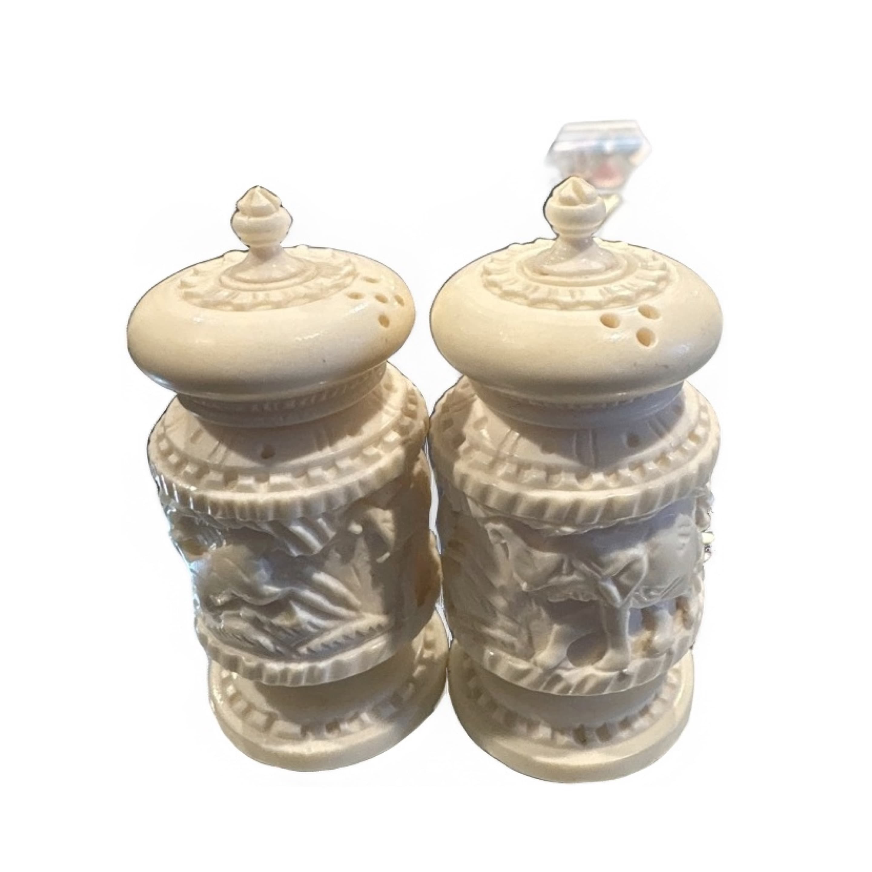 Vintage Carved bone Salt & Pepper - Regular