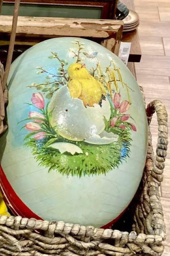 Antique Oversized Papermache Easter Egg - Regular - Image 1