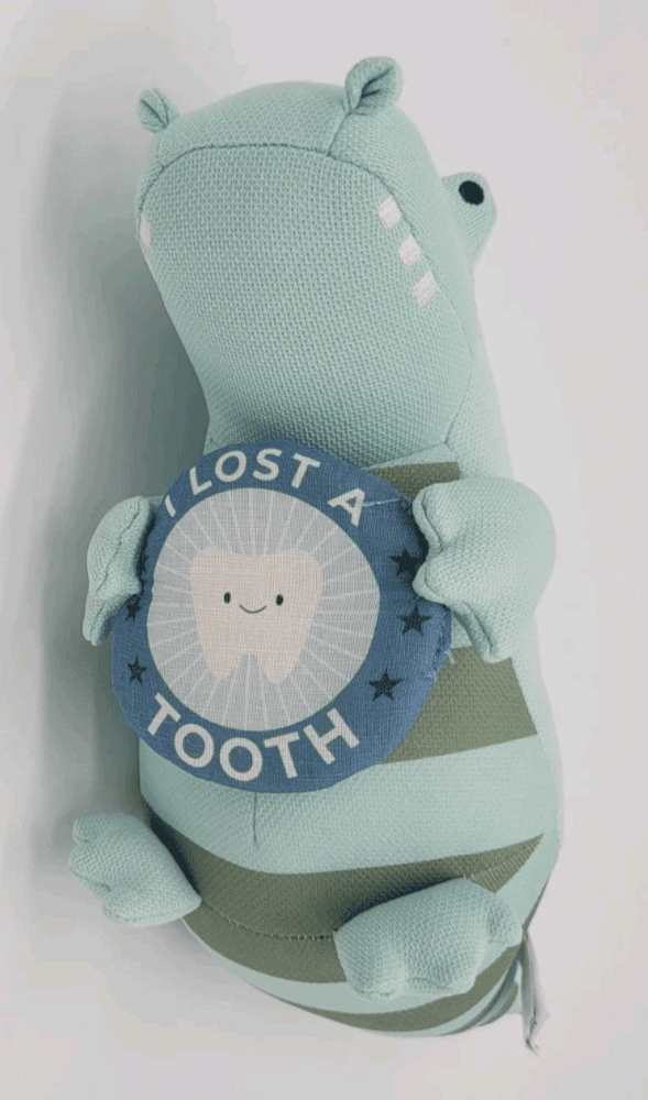 Pillowfort 12" Mint Green Alligator I LOST A TOOTH Kids' Plush Milestone Animal