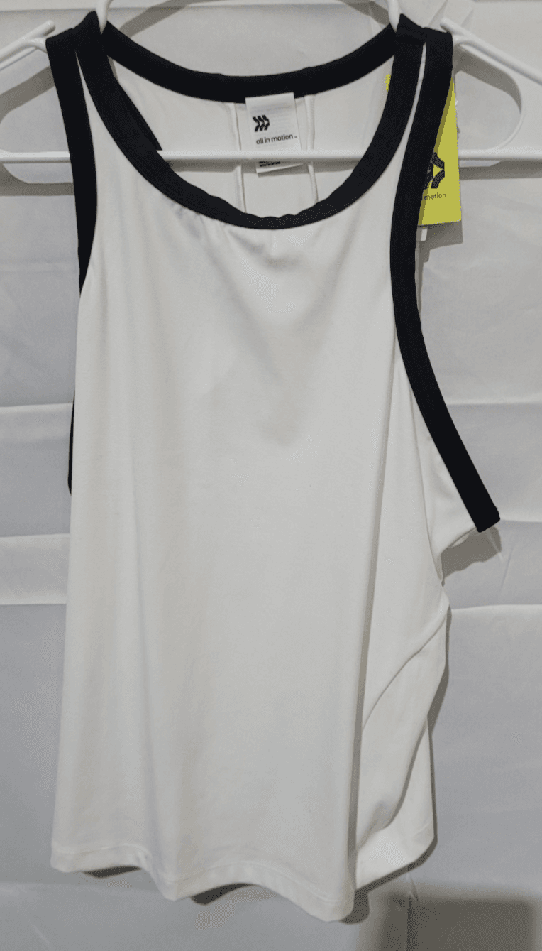 SIZE XL White and Black Tank Top