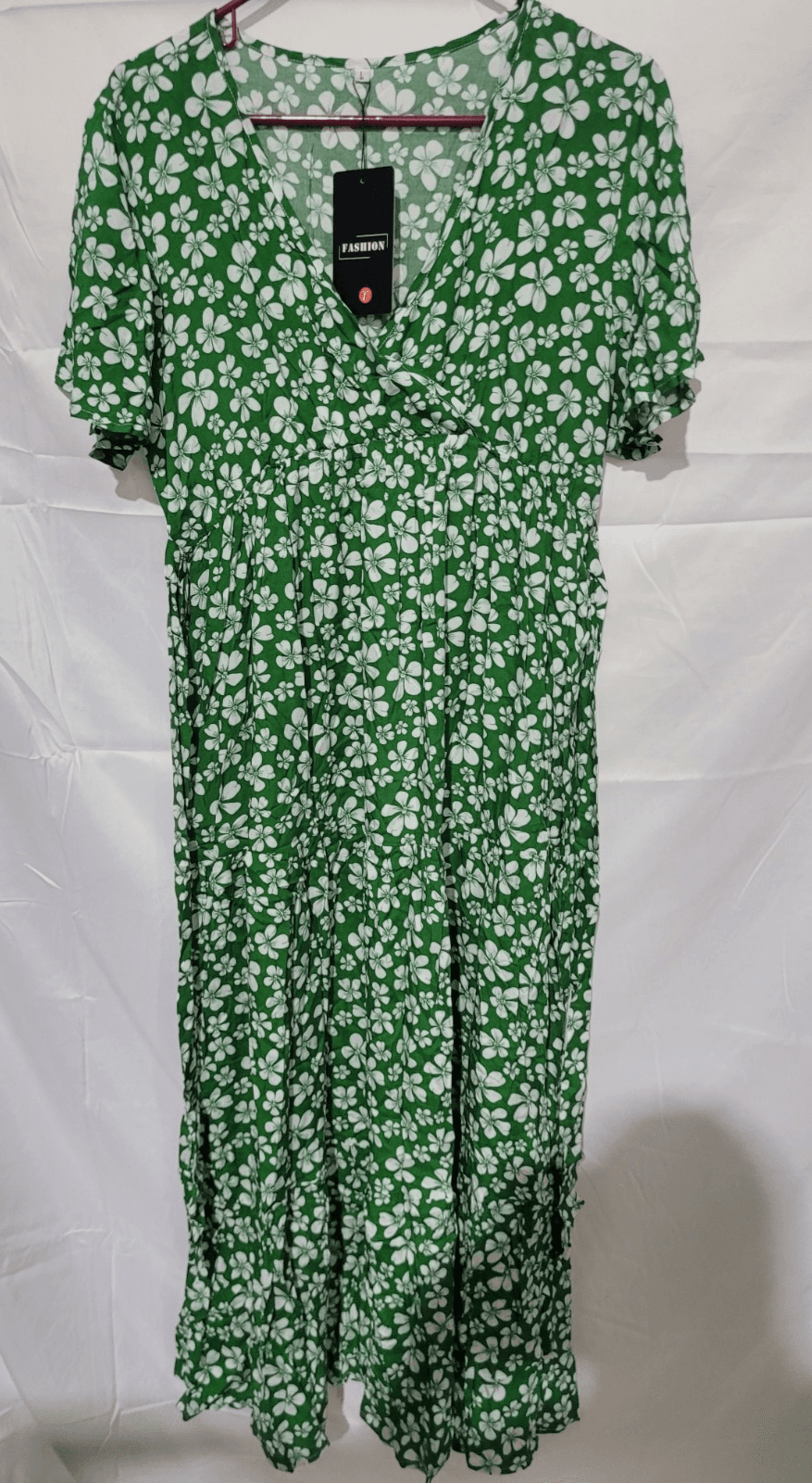 SIZE LARGE Green Flower Dress