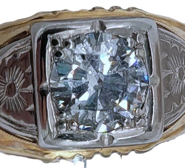 1.40CT Natural Diamond Men’s Ring 14K Two Tone Gold Estate Appraised $8,755 Size