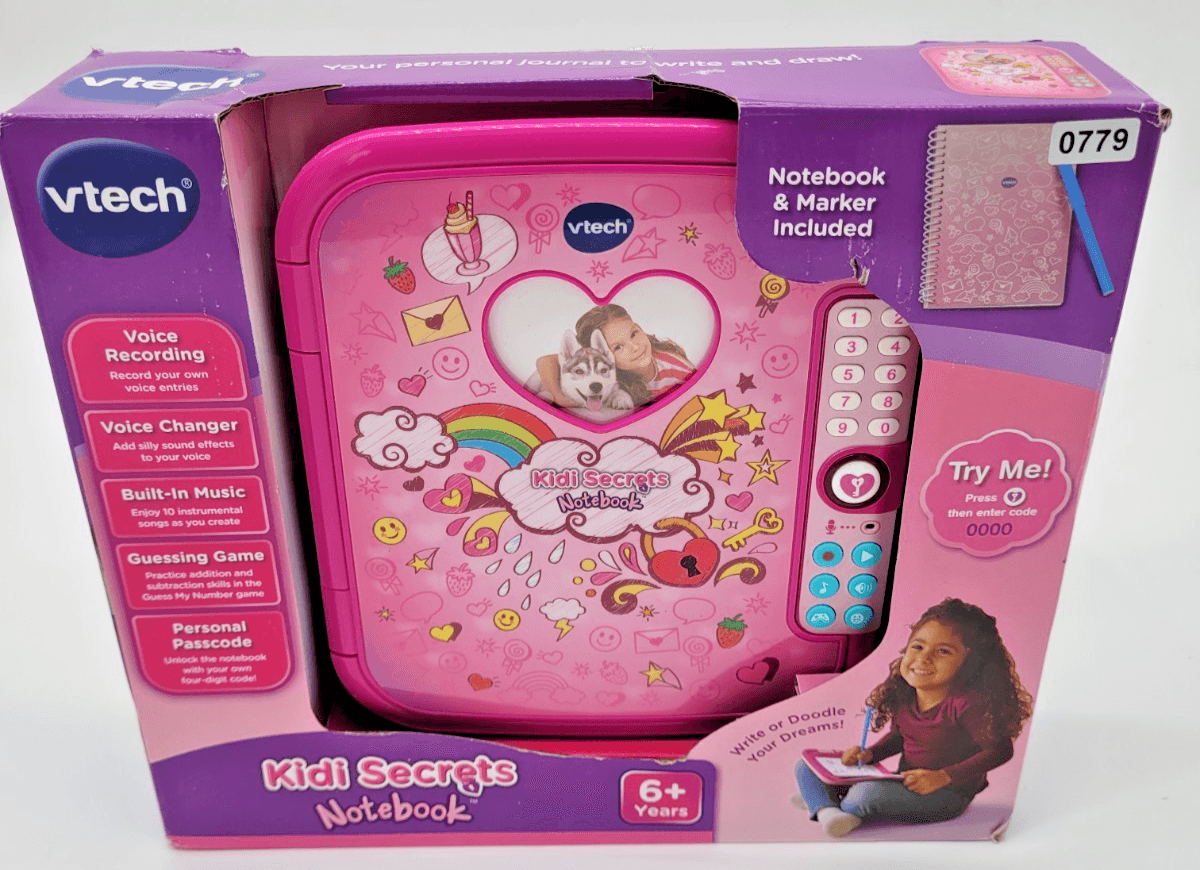 VTech Kidi Secrets Notebook Pink w/ Voice Recording Voice Changer Music Games