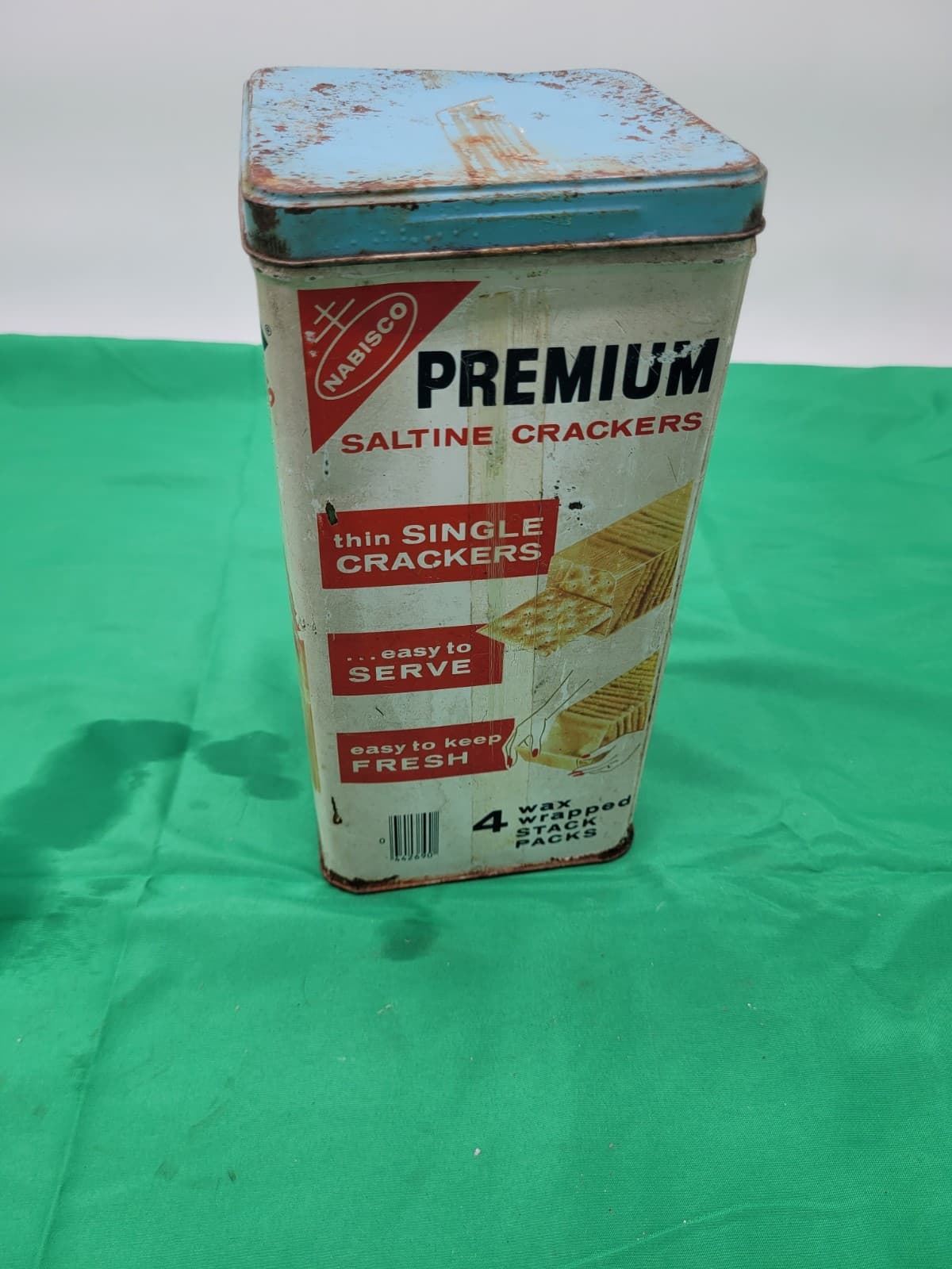 Vintage Nabisco Premium Saltine Crackers Tin Canister Kitchen Advertising