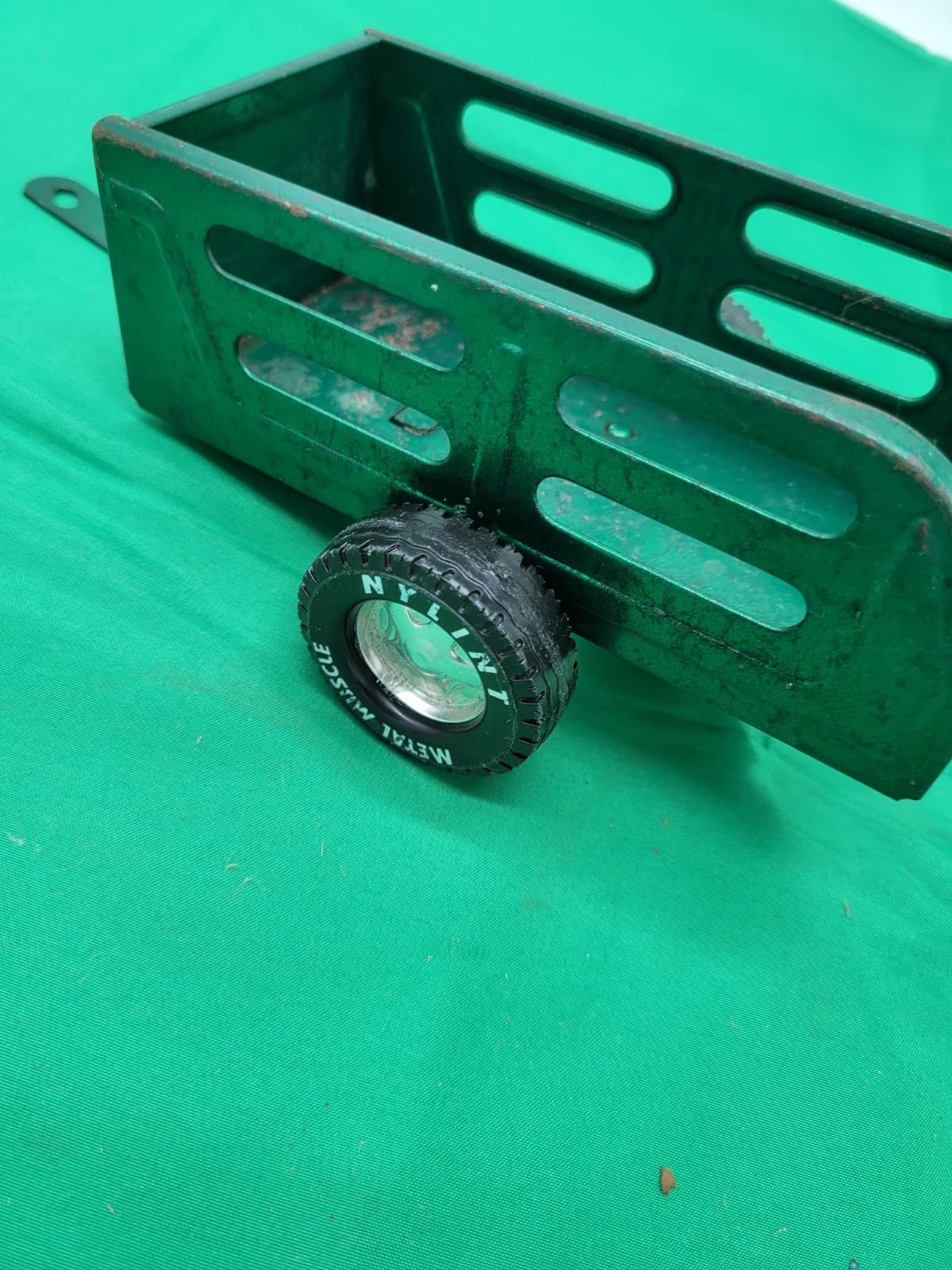 Vintage Metal Toy Trailer Wagon NYLINT Pressed Steel Farm Trailer Cart